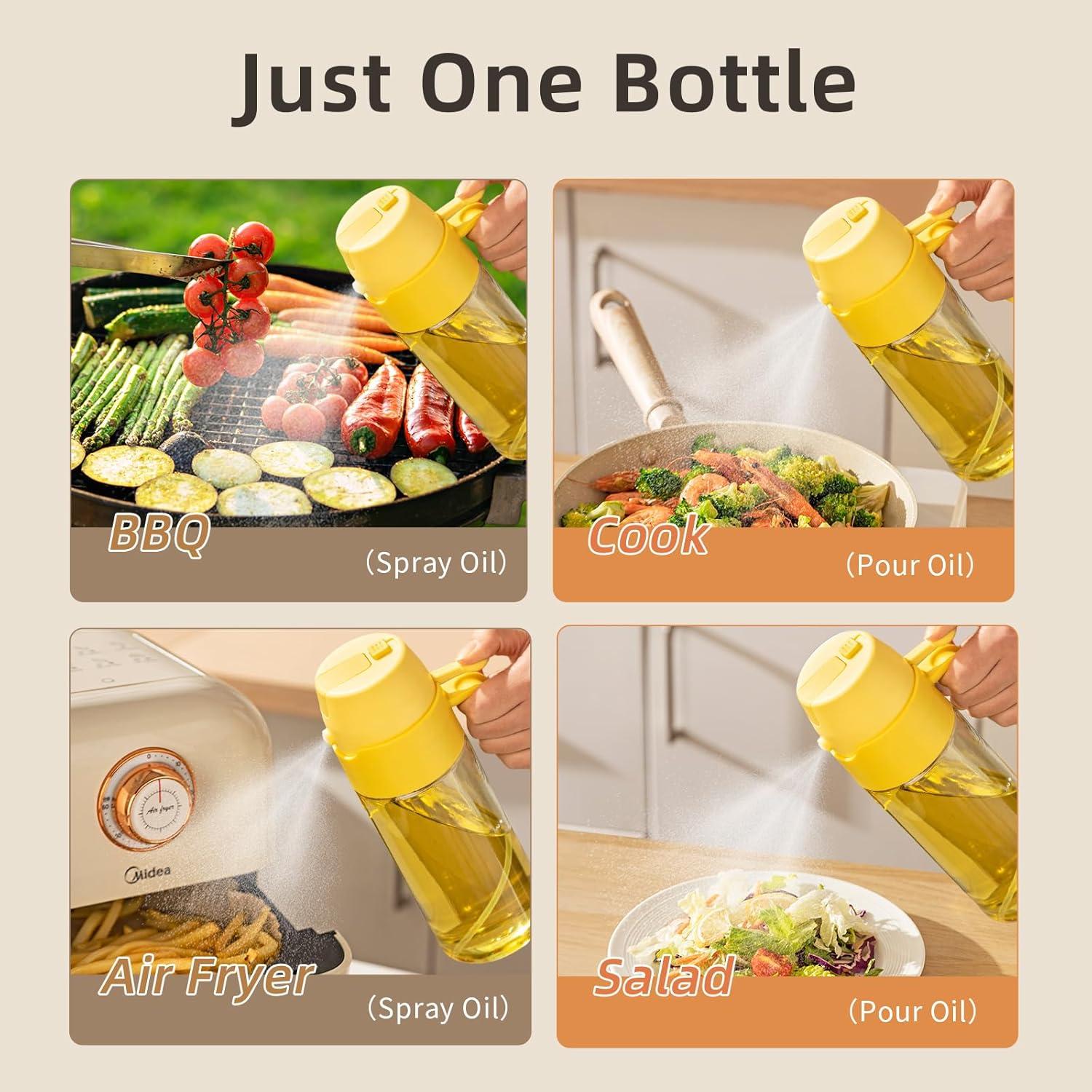 Pulverizador de Aceite MDZF SWEET HOME 550ml Amarillo 2 en 1