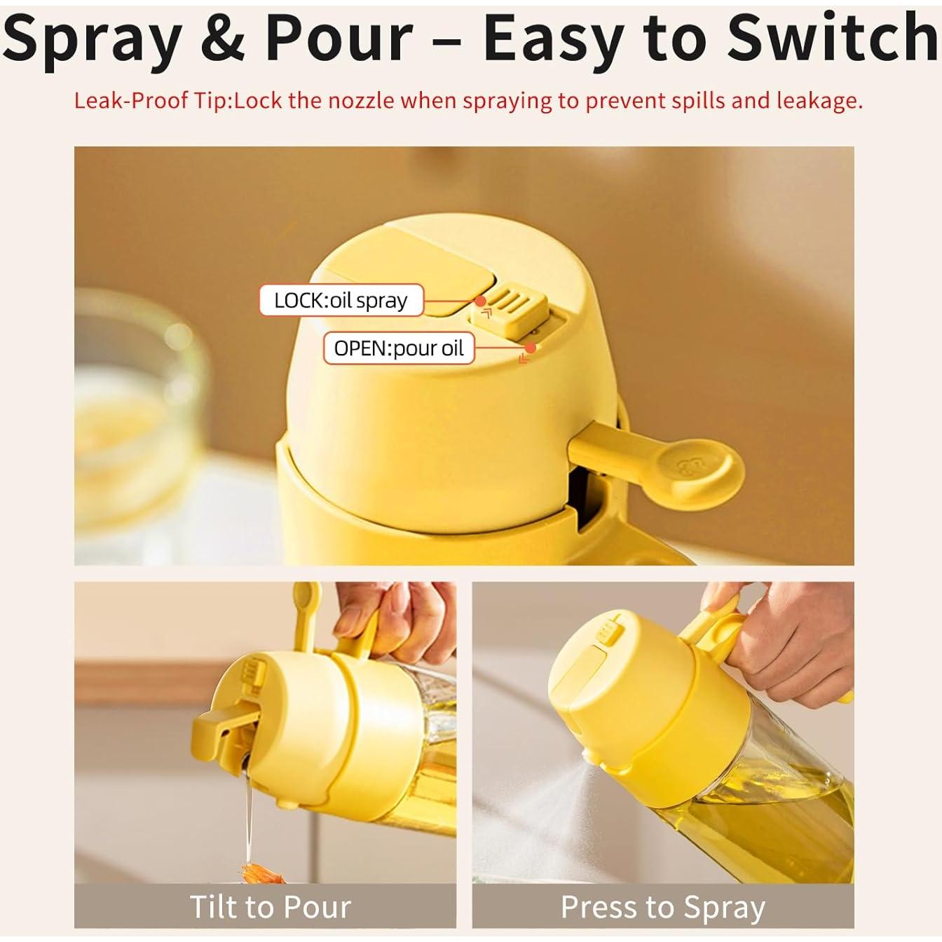 Pulverizador de Aceite MDZF SWEET HOME 550ml Amarillo 2 en 1