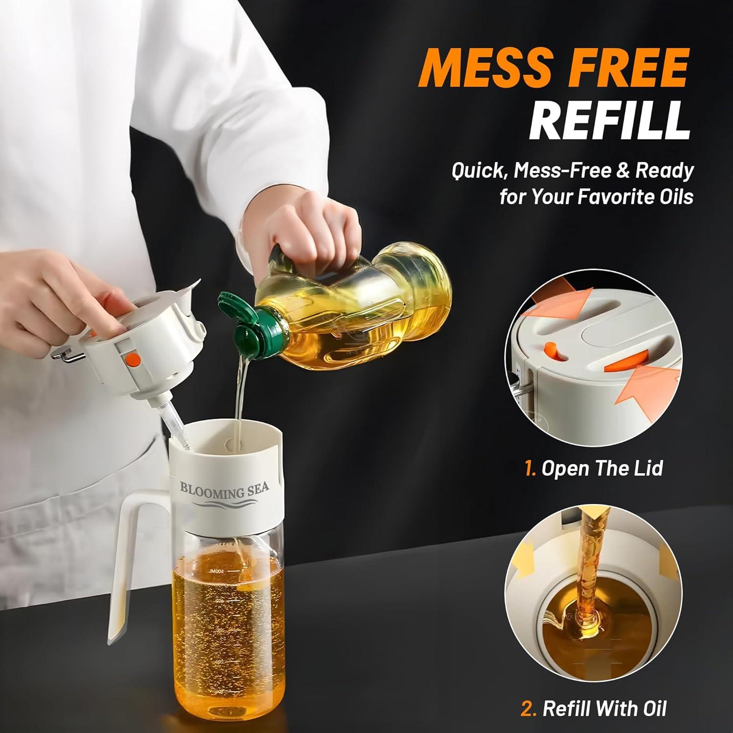 Botella de Aceite 2-en-1 Blooming Sea 550ml Spray y Vertido