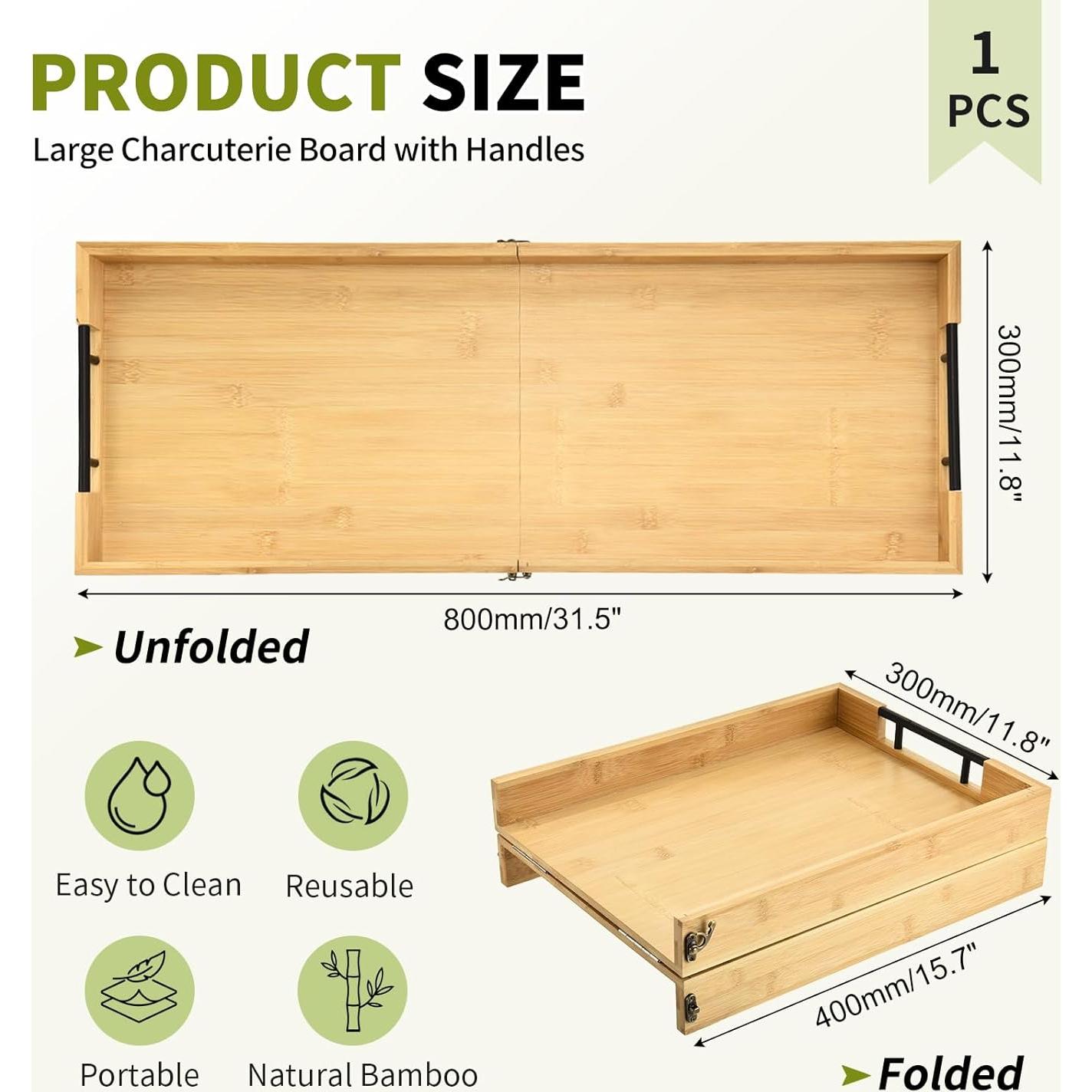 Tabla de Charcutería Plegable GLOKUUCA 81x30cm de Bambú