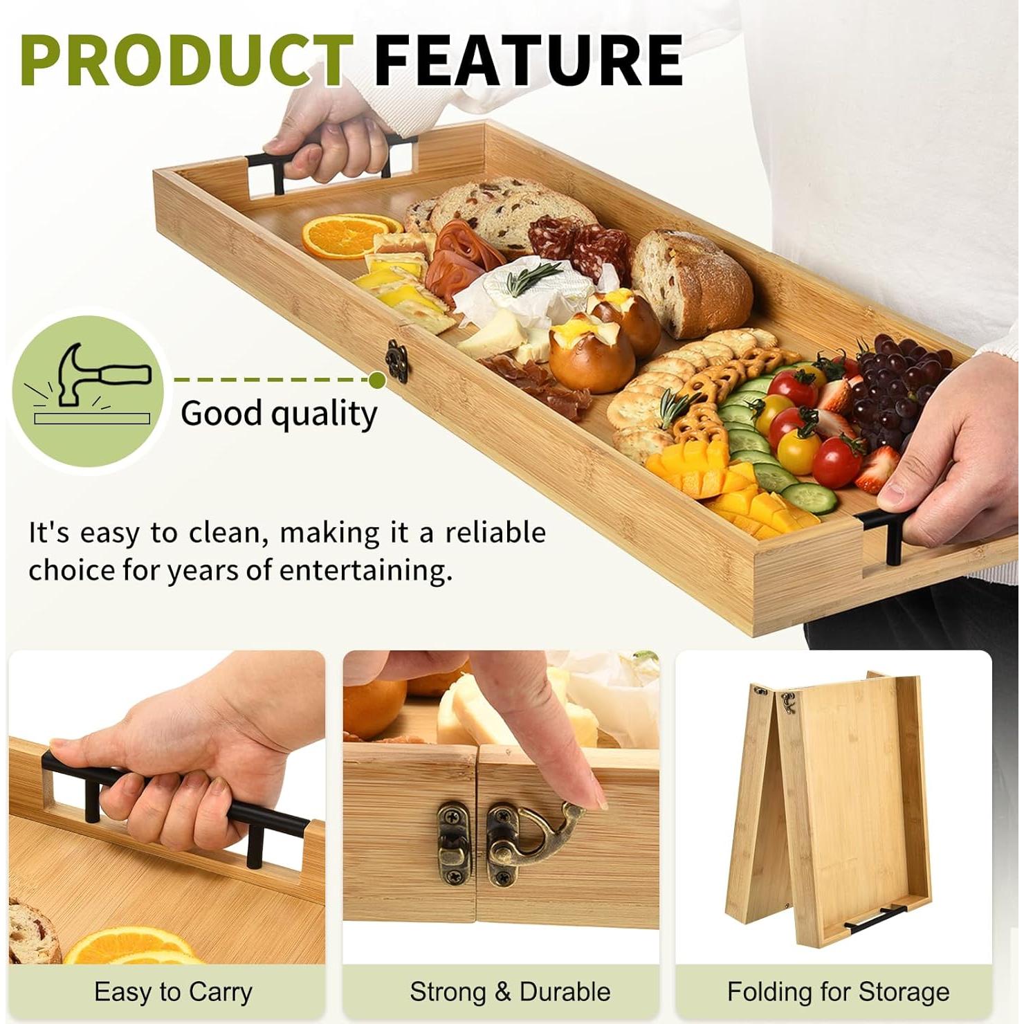 Tabla de Charcutería Plegable GLOKUUCA 81x30cm de Bambú