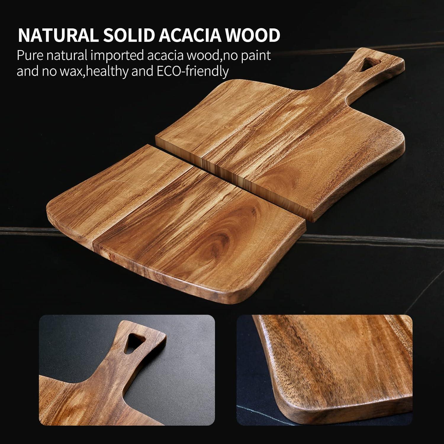 Tabla de Cortar de Madera de Acacia YSTKC 35.56x21.84 cm con Mango