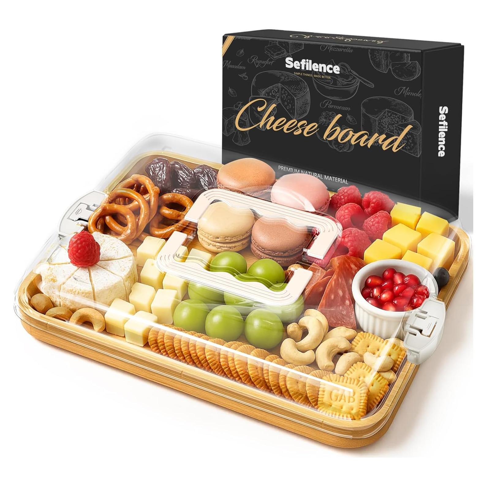 Tabla de Charcutería Sefilence con Tapa y Compartimentos 38.4x28.7cm