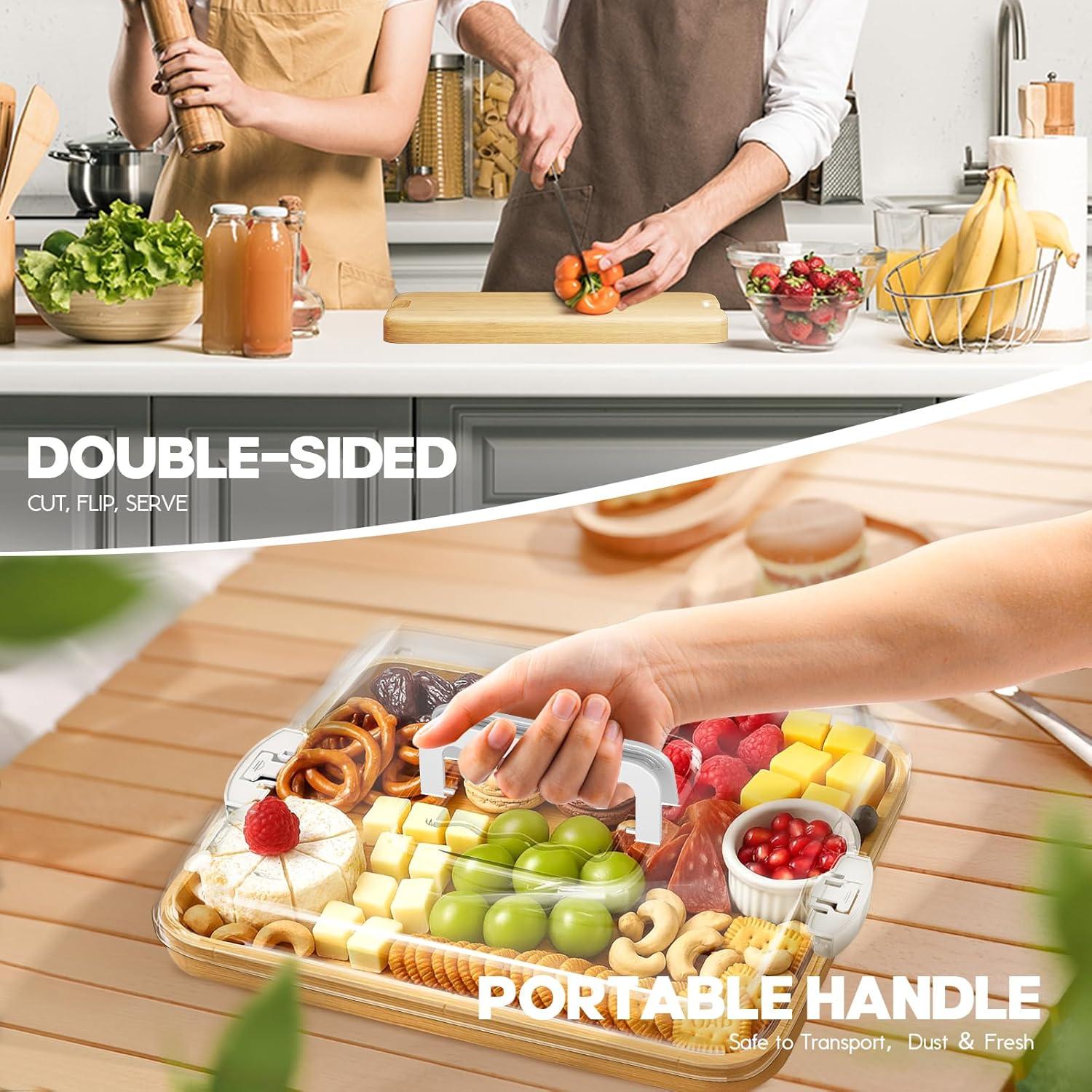 Tabla de Charcutería Sefilence con Tapa y Compartimentos 38.4x28.7cm