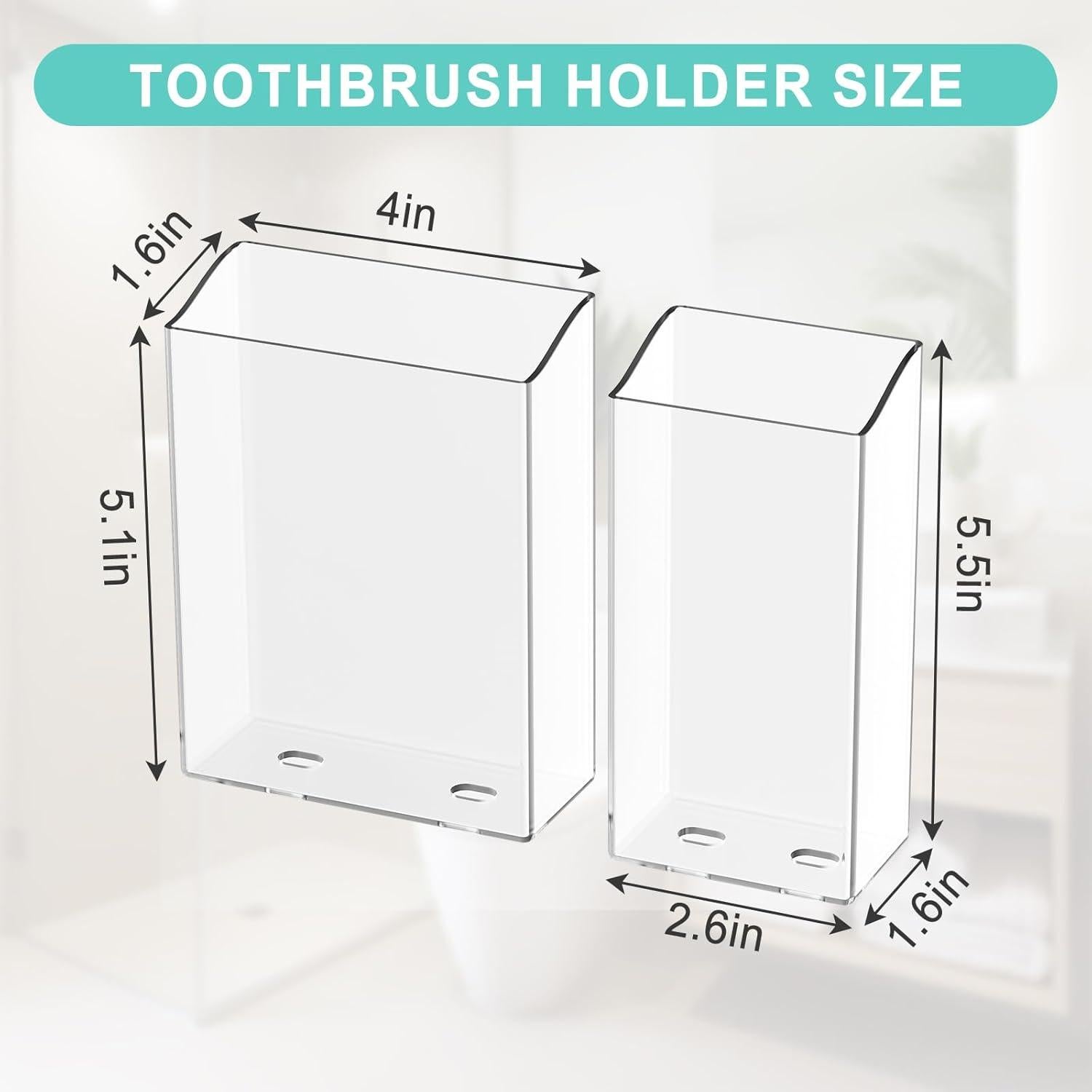 Soporte para Cepillos de Dientes CWYEYE, 2 Piezas Acrílico Transparente