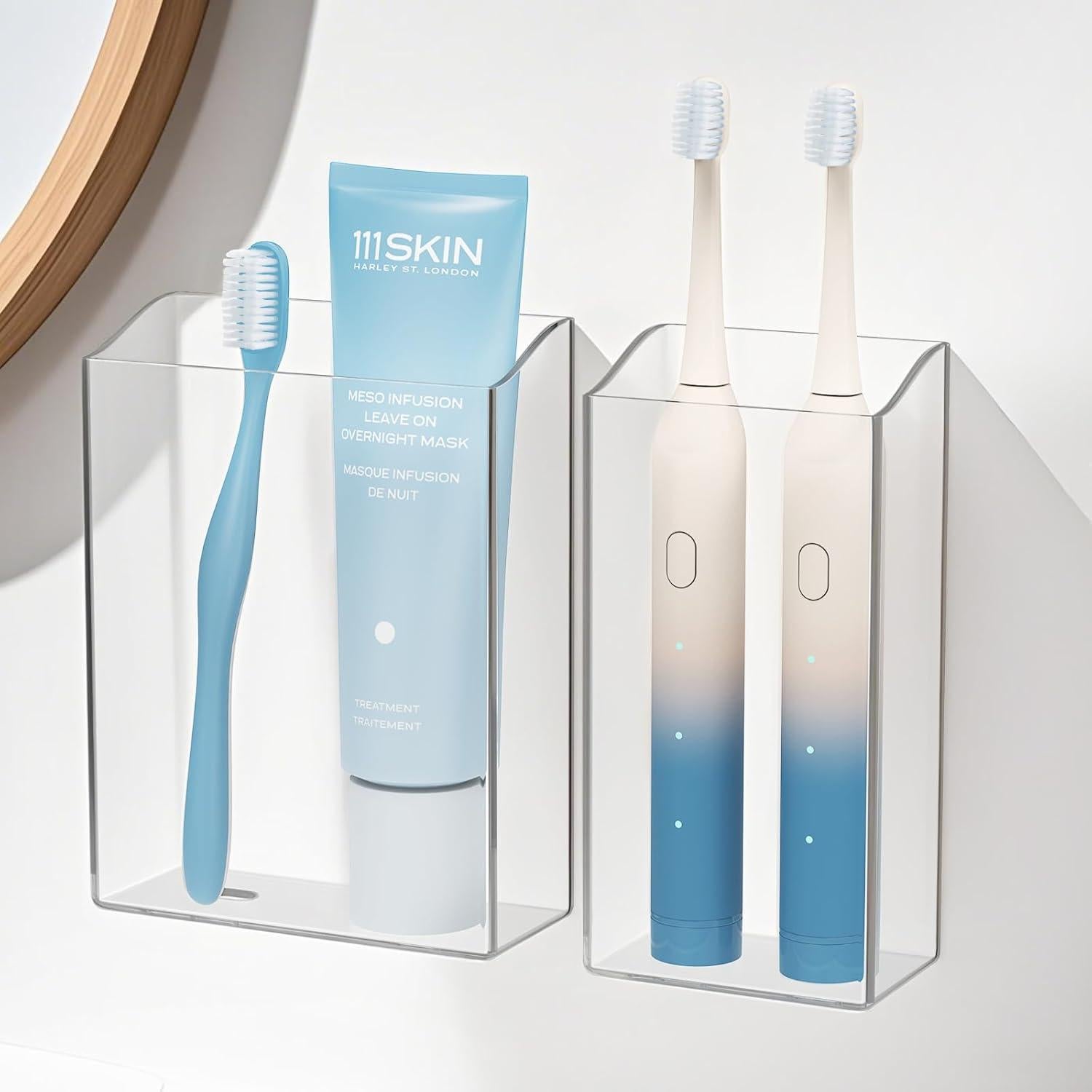 Soporte para Cepillos de Dientes CWYEYE, 2 Piezas Acrílico Transparente