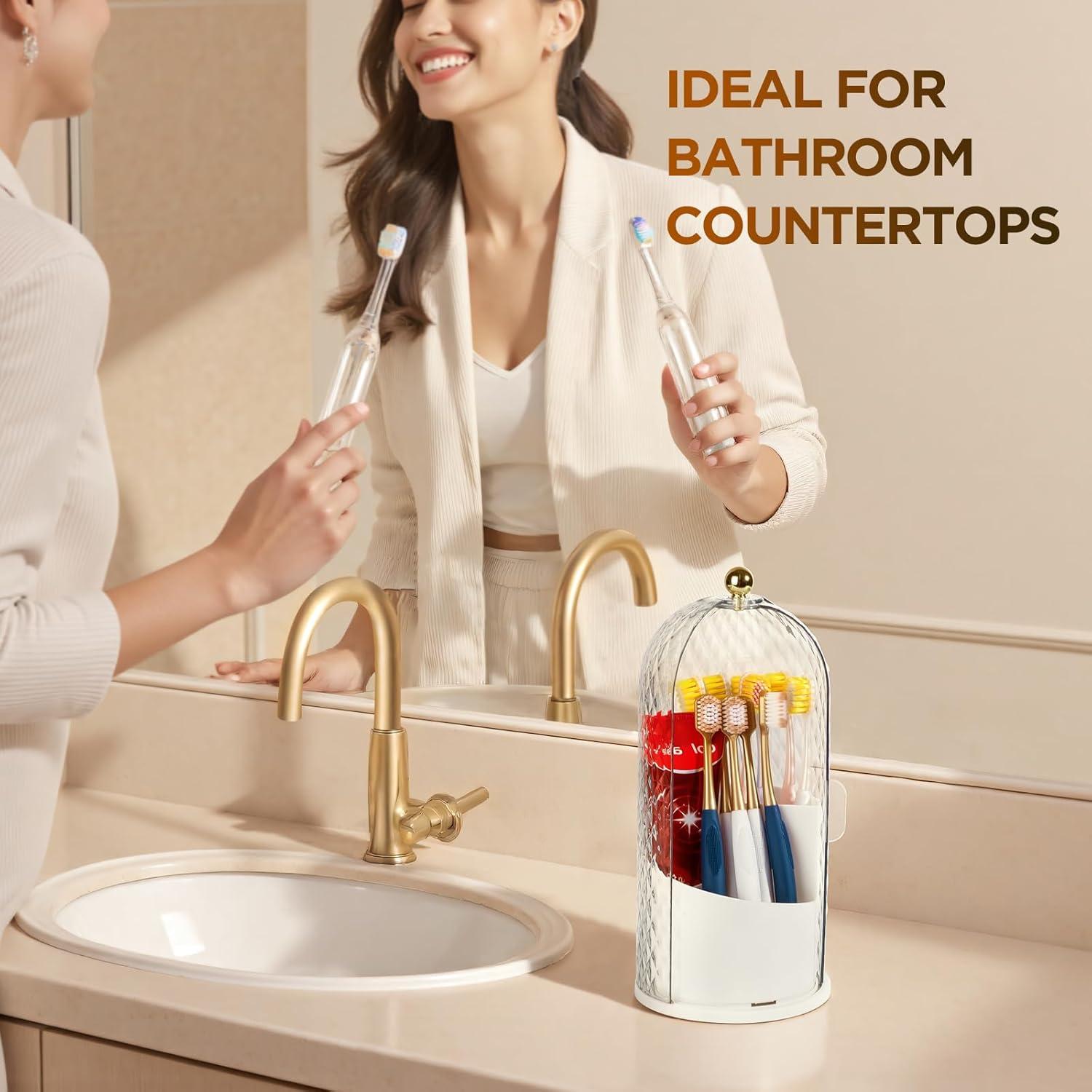 Soporte para cepillos de dientes Banafich 3 compartimentos blanco