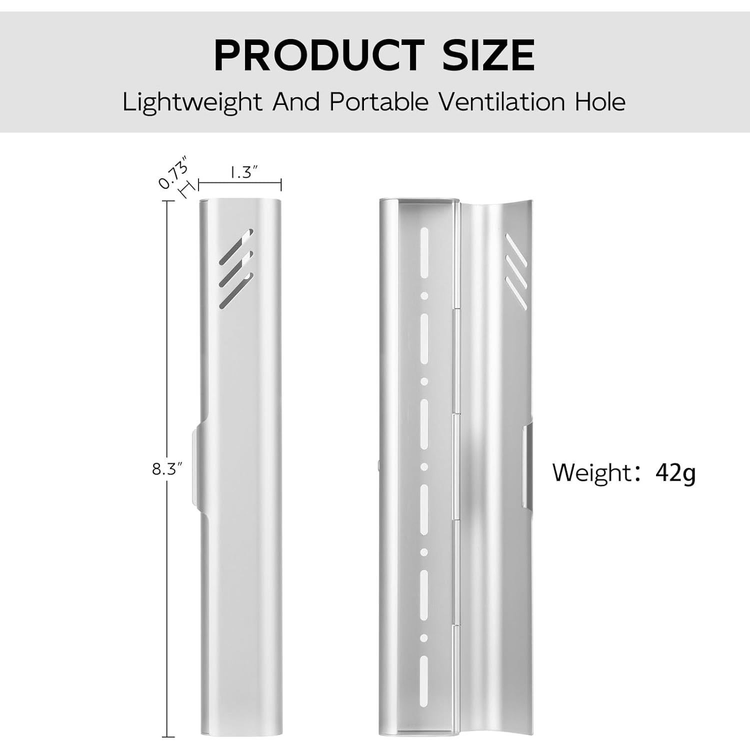 Estuche de Cepillo de Dientes de Viaje Glowivize Plata 21x3.4cm