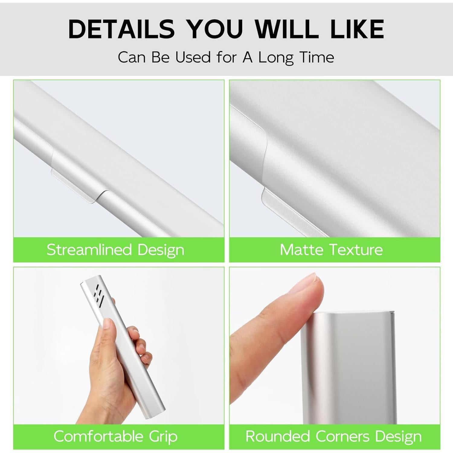 Estuche de Cepillo de Dientes de Viaje Glowivize Plata 21x3.4cm