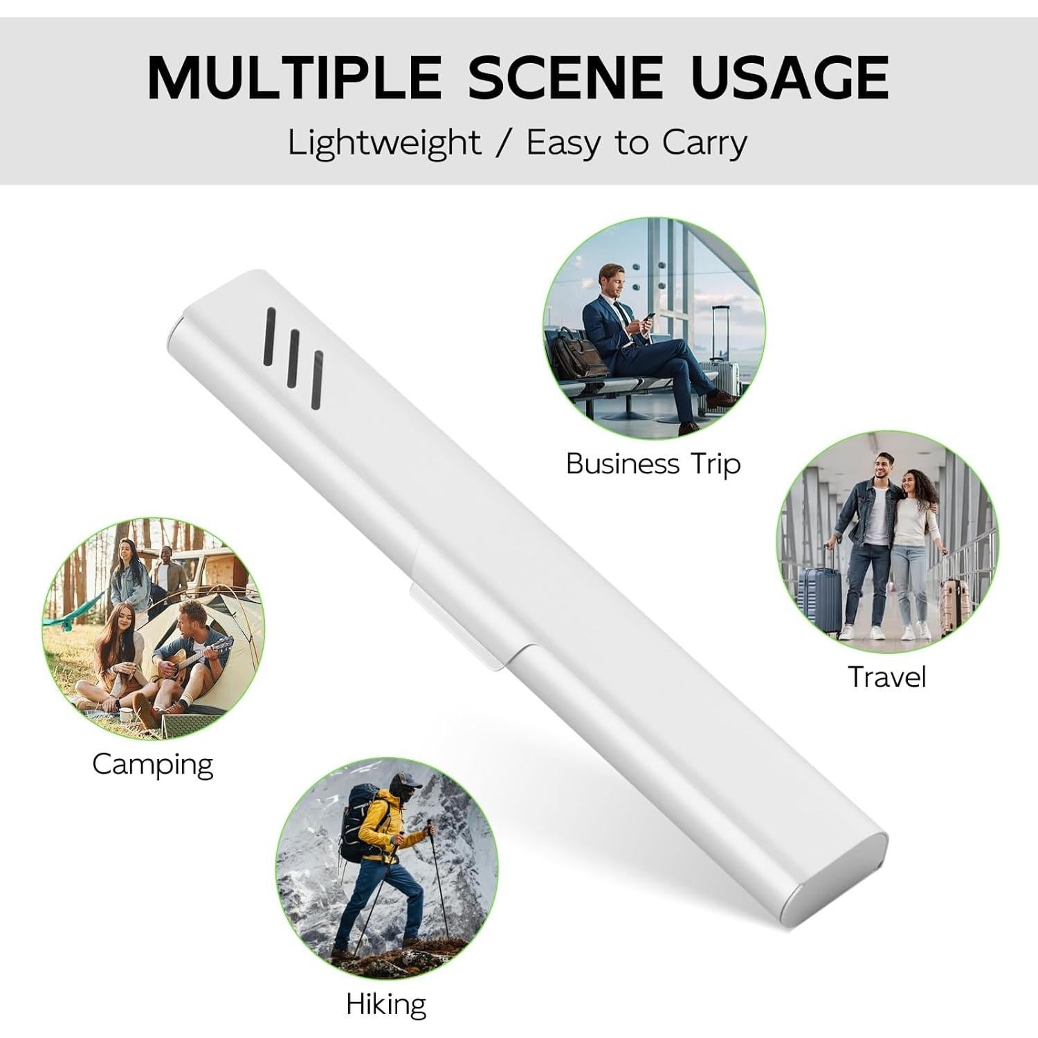 Estuche de Cepillo de Dientes de Viaje Glowivize Plata 21x3.4cm