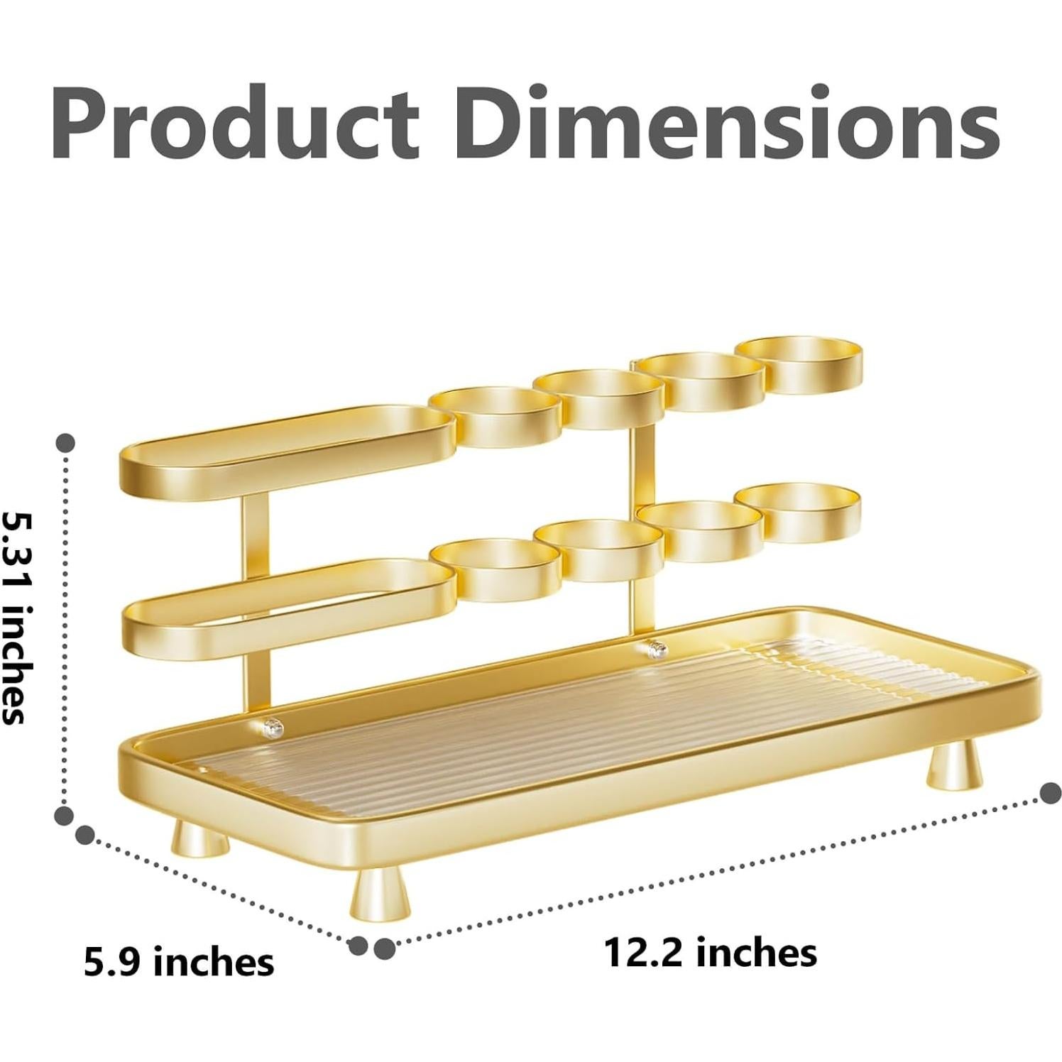 Soporte Organizador de Cepillos de Dientes YOOLENS Dorado 5 Ranuras