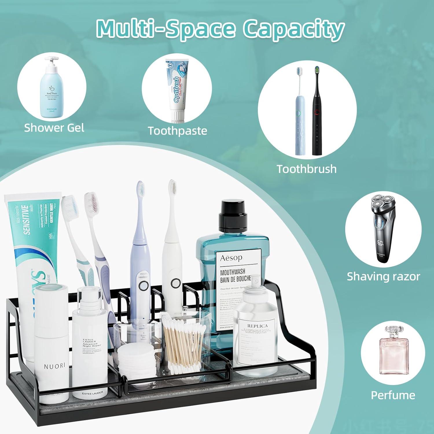 Soporte para Cepillos de Dientes NANAGIFTREE 7350 Negro Secado Rápido