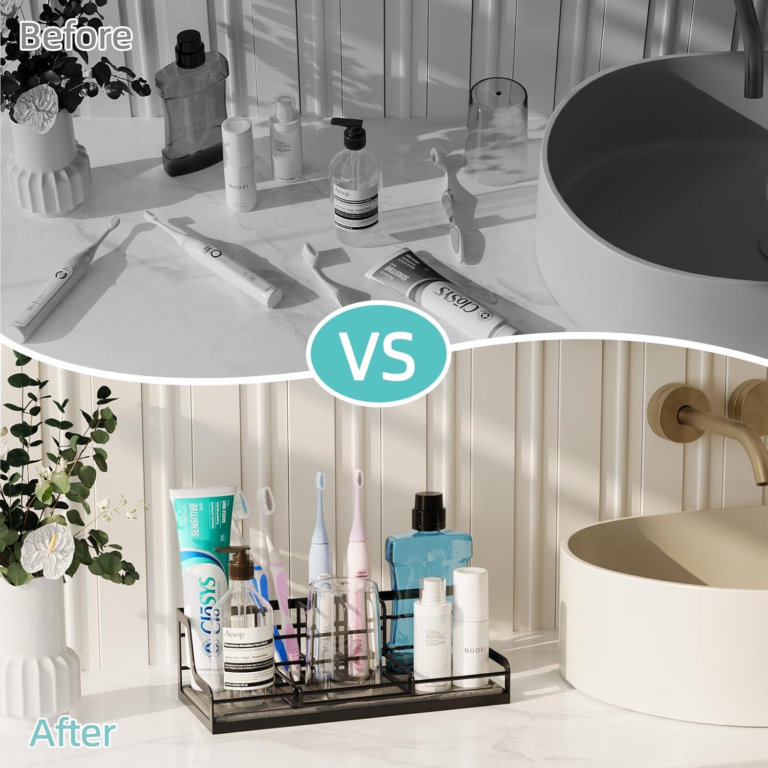 Soporte para Cepillos de Dientes NANAGIFTREE 7350 Negro Secado Rápido