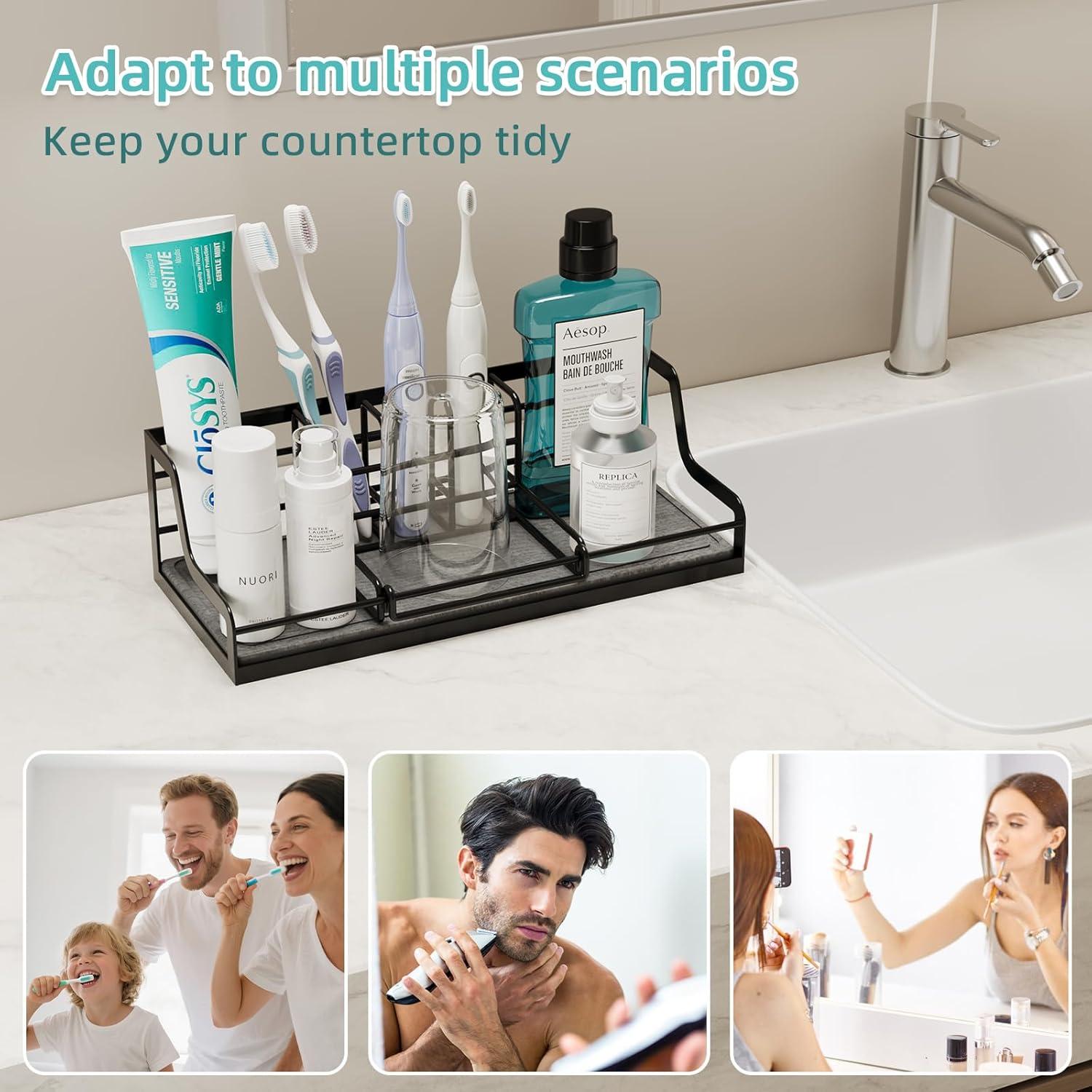Soporte para Cepillos de Dientes NANAGIFTREE 7350 Negro Secado Rápido