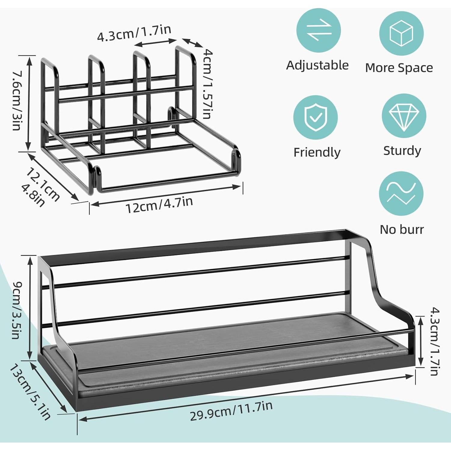 Soporte para Cepillos de Dientes NANAGIFTREE 7350 Negro Secado Rápido