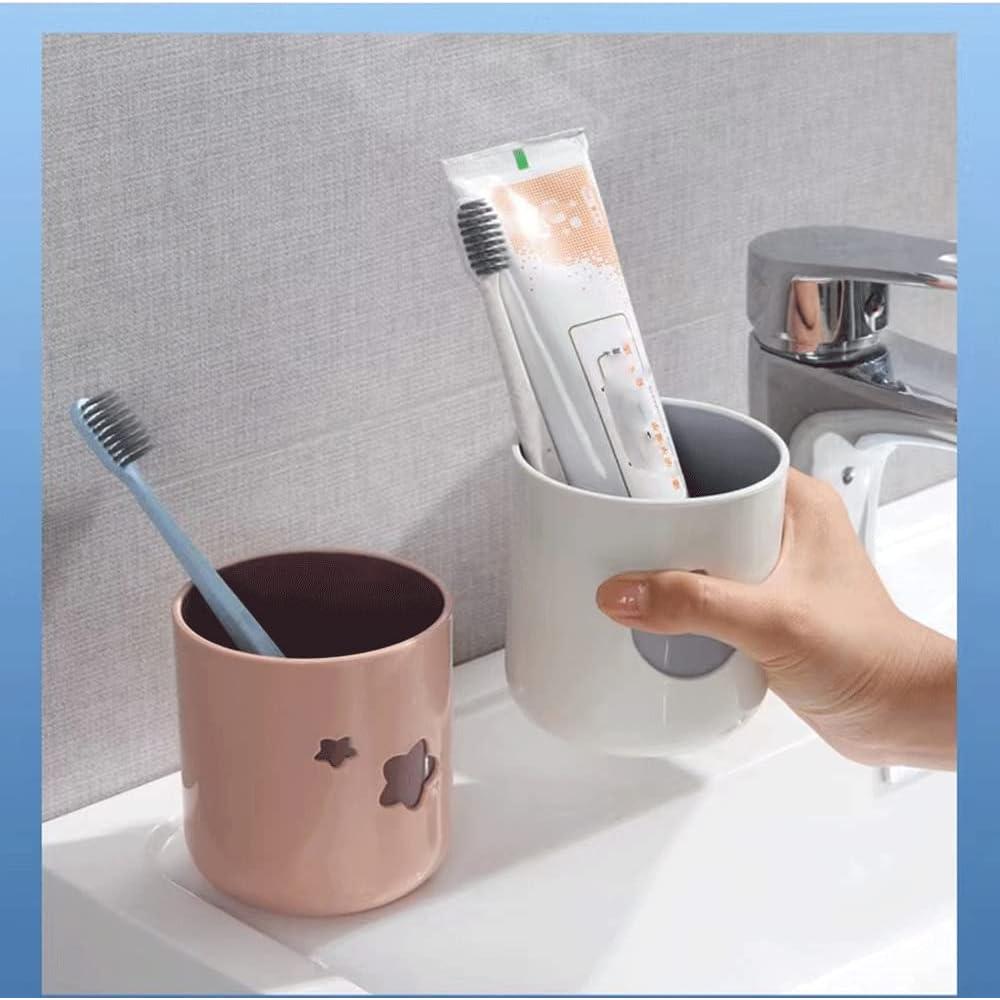 Vasos de Dientes RabyLeo Rosa y Blanco - 2 Piezas 400 ml