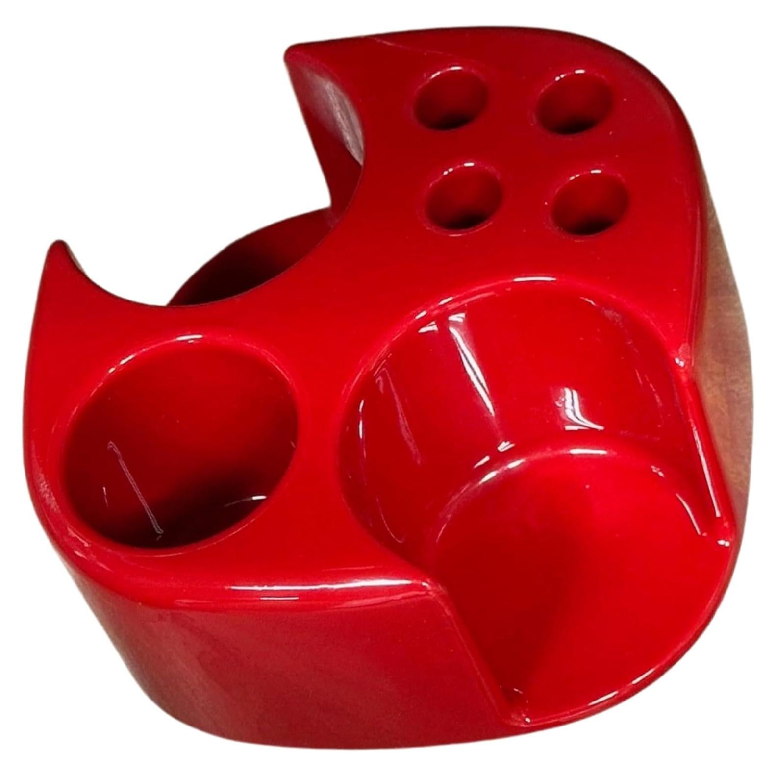 Soporte para Cepillos de Dientes Rojo - Set de 2 Piezas con 7 Compartimentos