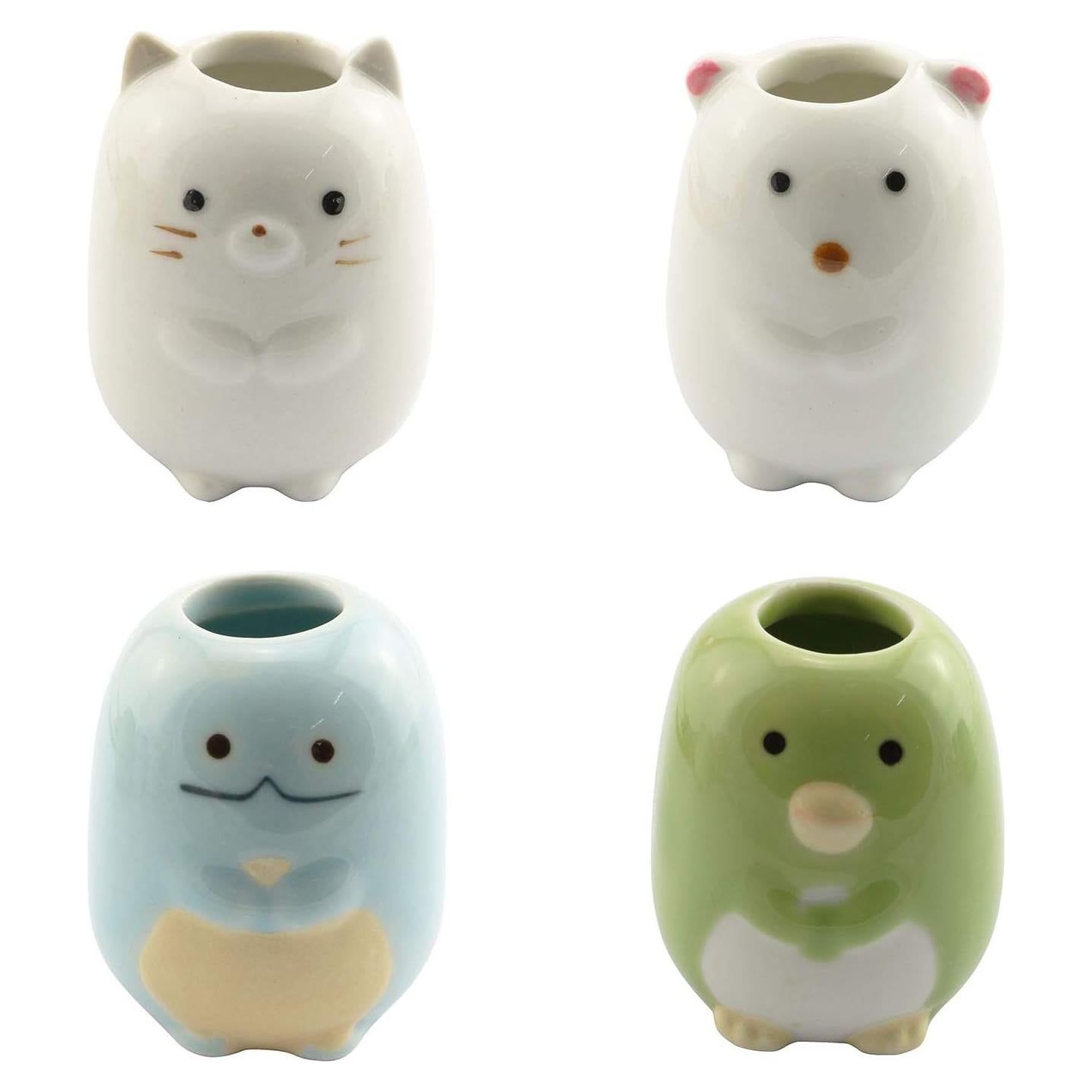 Soporte de Cepillo de Dientes Cerámica Tegg 4 Piezas Animales