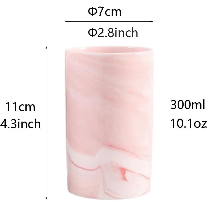 Taza de cerámica RabyLeo estilo mármol rosa 300ml