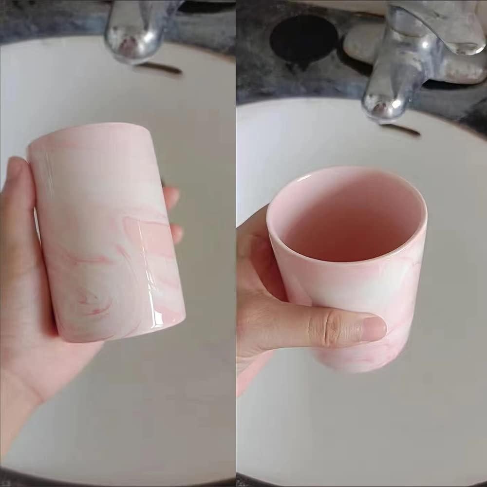 Taza de cerámica RabyLeo estilo mármol rosa 300ml