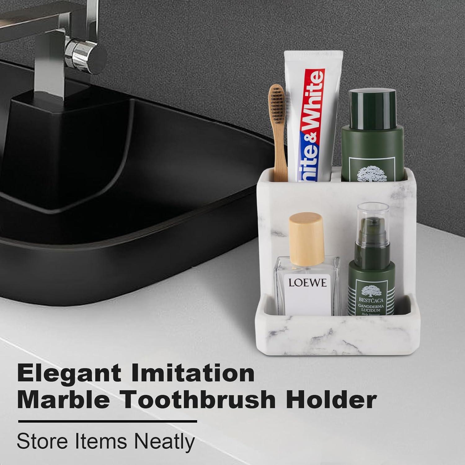 Soporte para Cepillos de Dientes SZYRL de Resina 3 Compartimentos