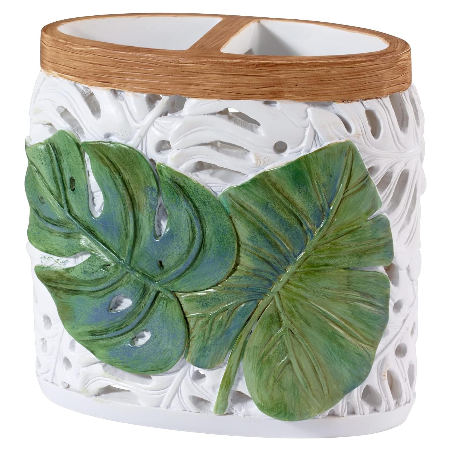 Soporte para Cepillos de Dientes Avanti Viva Palm - Resina Verde