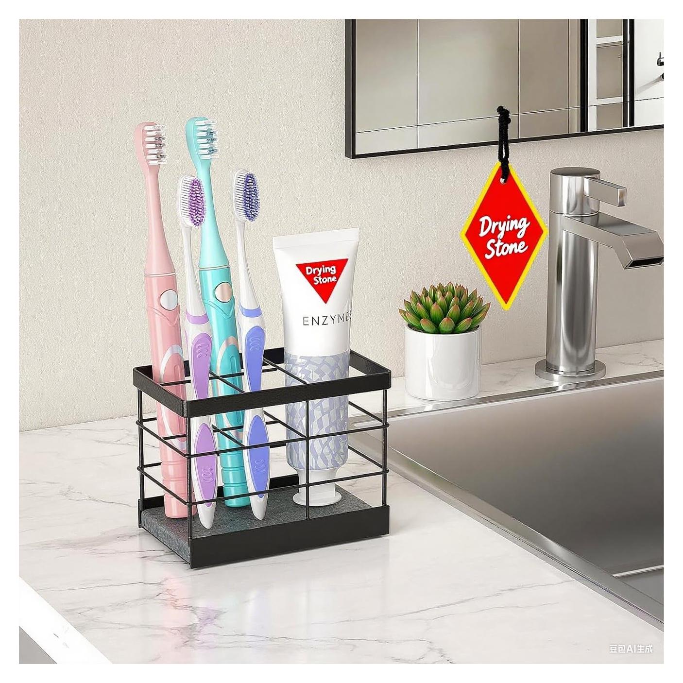 Soporte para Cepillos de Dientes MOJOHAND Acero Inoxidable Negro