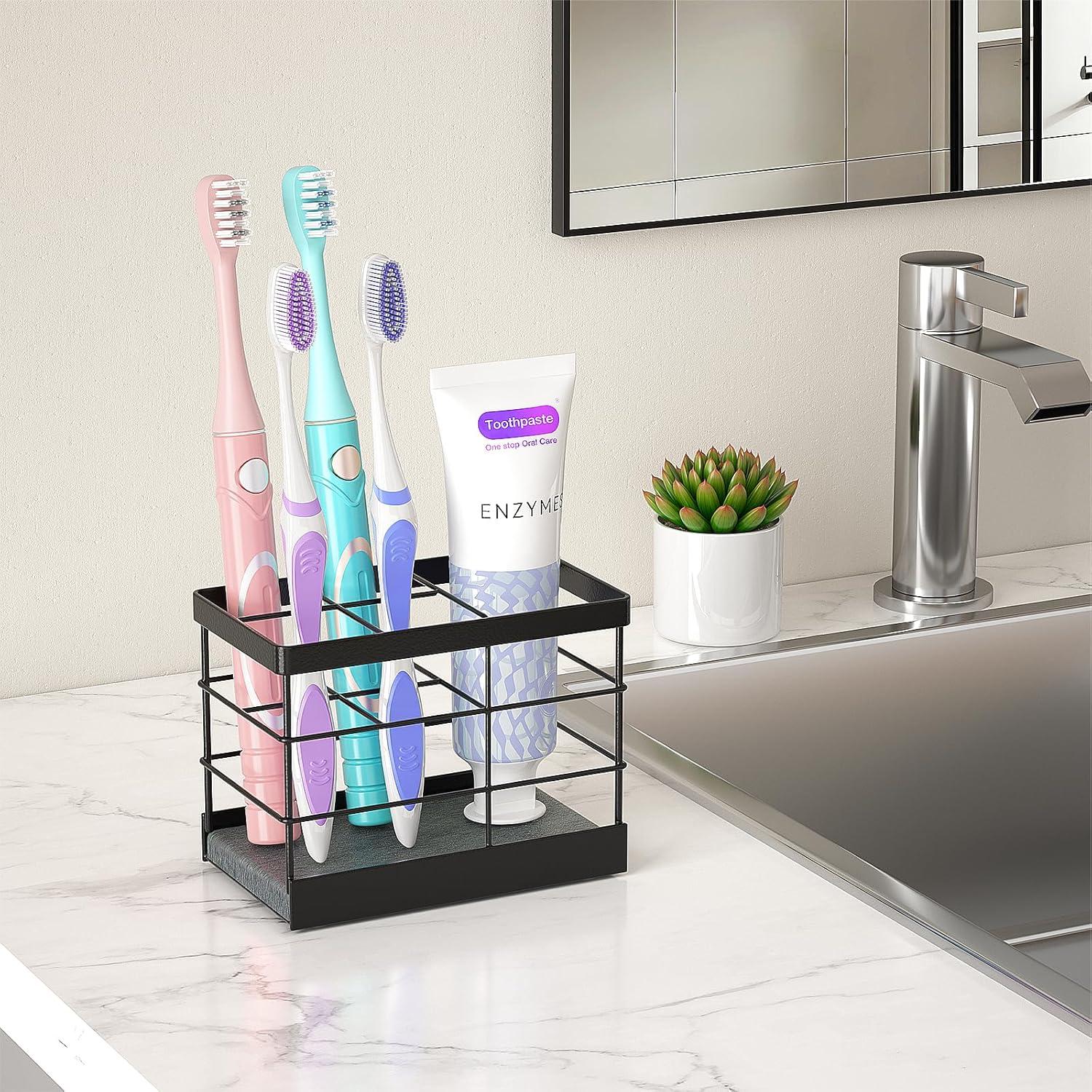 Soporte para Cepillos de Dientes MOJOHAND Acero Inoxidable Negro