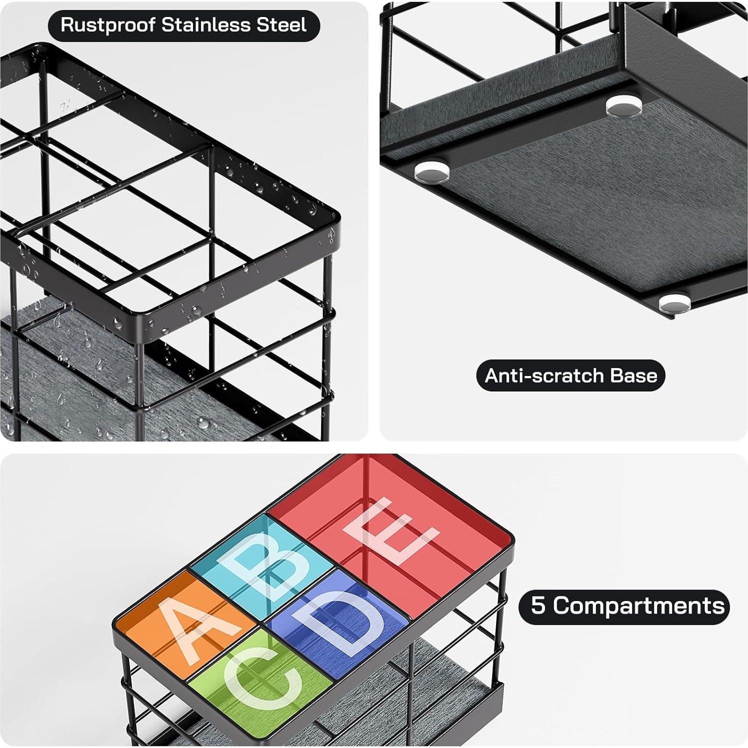 Soporte para Cepillos de Dientes MOJOHAND Acero Inoxidable Negro