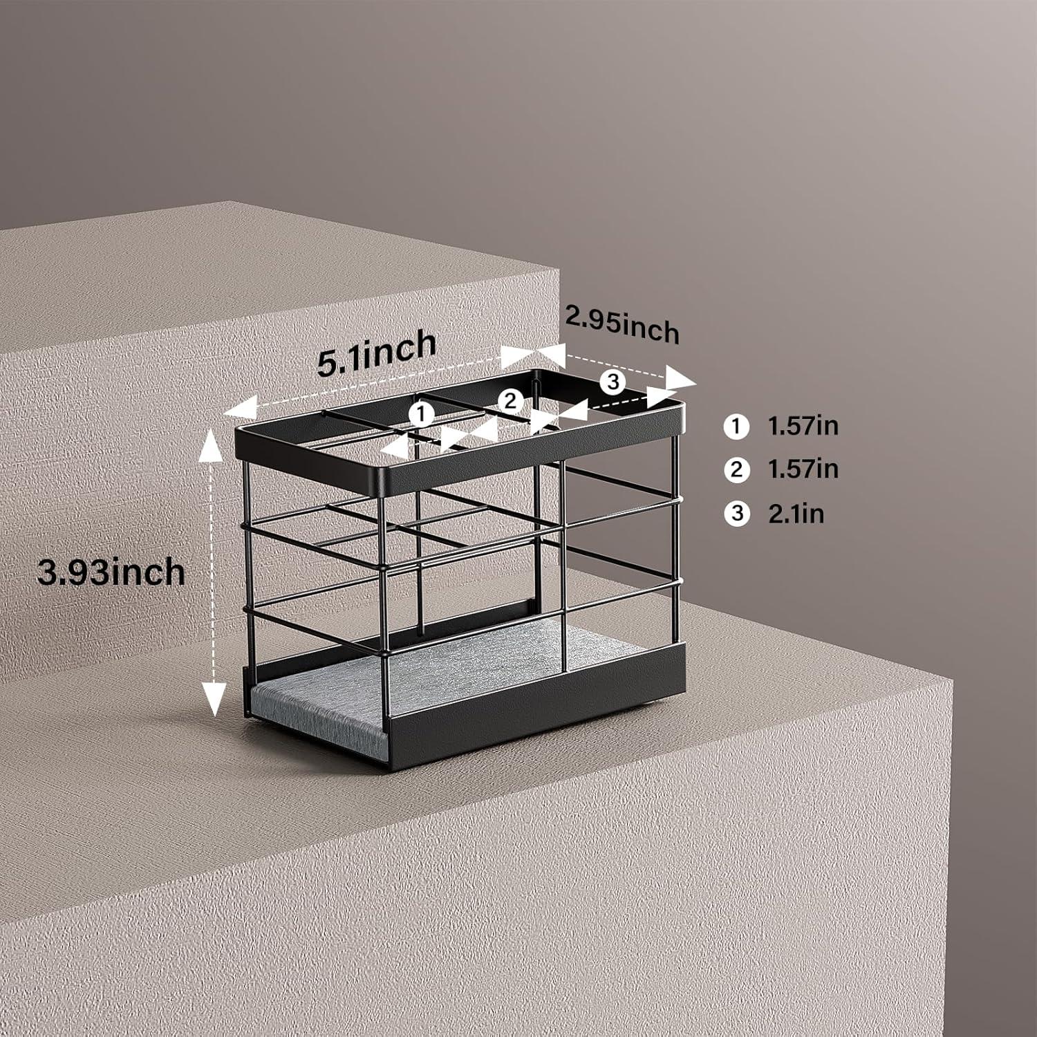 Soporte para Cepillos de Dientes MOJOHAND Acero Inoxidable Negro