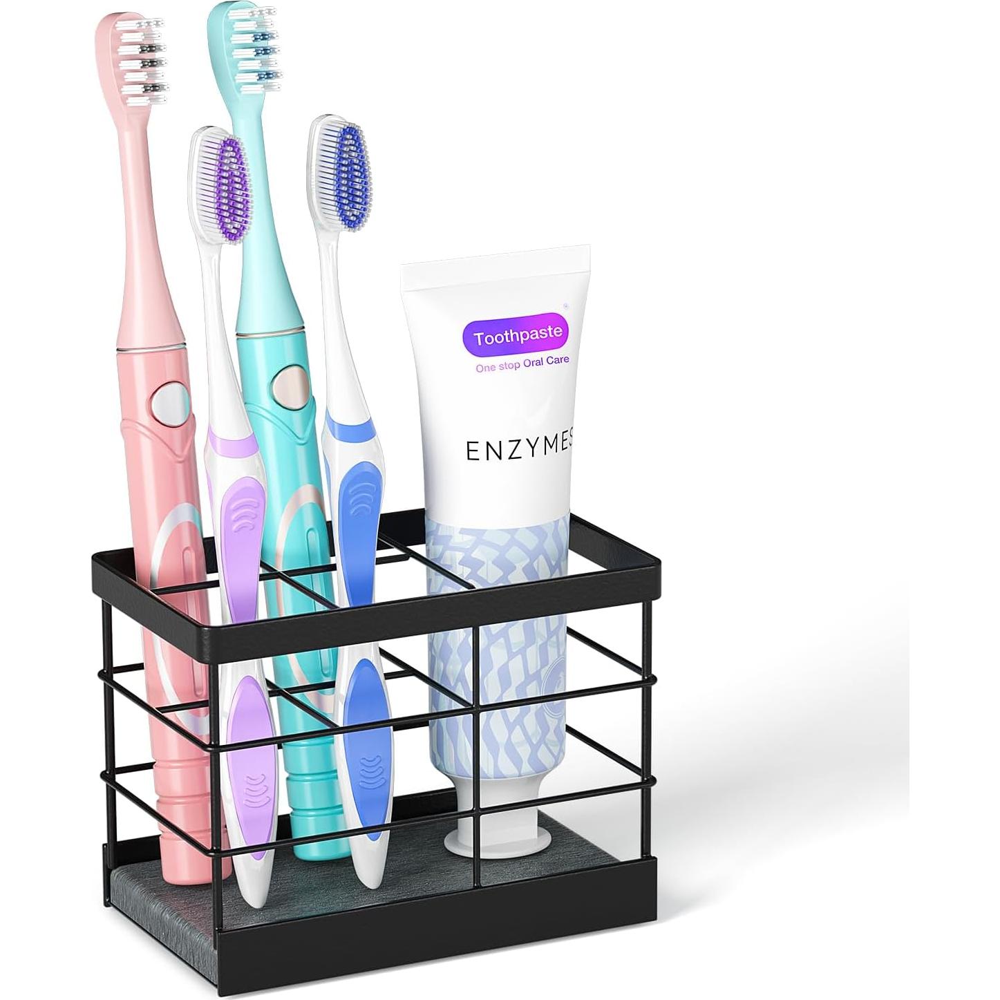 Soporte para Cepillos de Dientes MOJOHAND Acero Inoxidable Negro