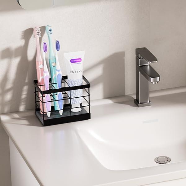 Soporte para Cepillos de Dientes MOJOHAND Acero Inoxidable Negro