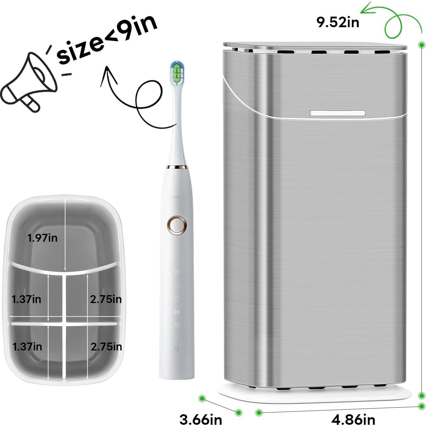 Soporte para Cepillos de Dientes Eléctricos GFWARE Plateado