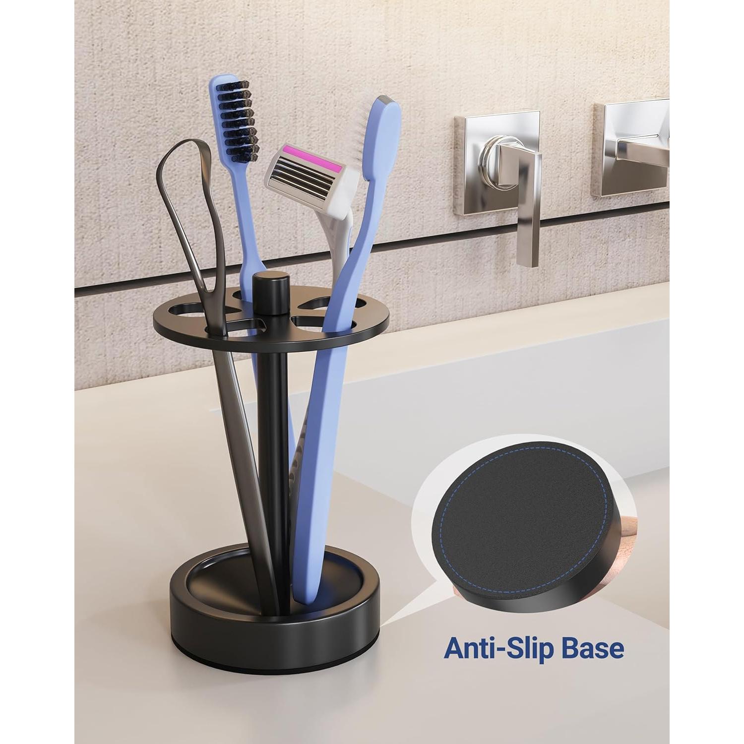 Soporte para Cepillos de Dientes Oasiteege Negro Ventilado