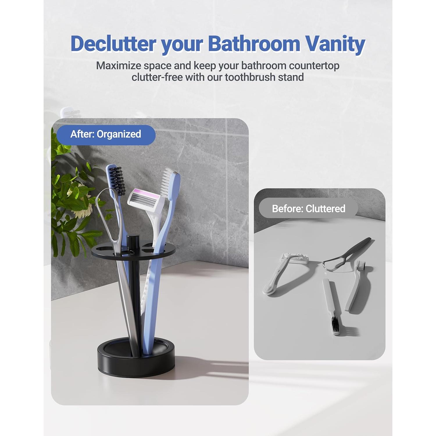 Soporte para Cepillos de Dientes Oasiteege Negro Ventilado