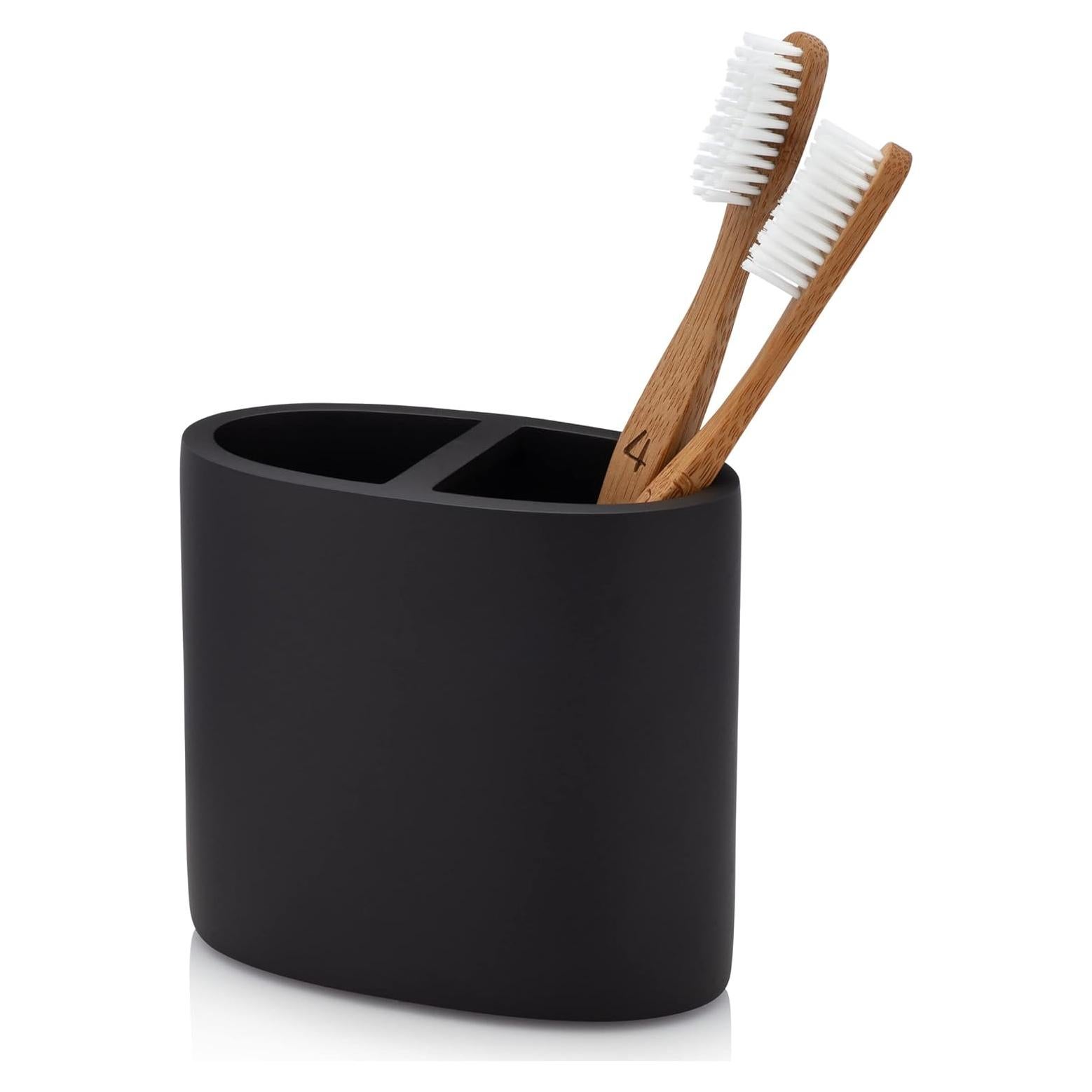 Soporte para Cepillos de Dientes Essentra Home Negro Mate