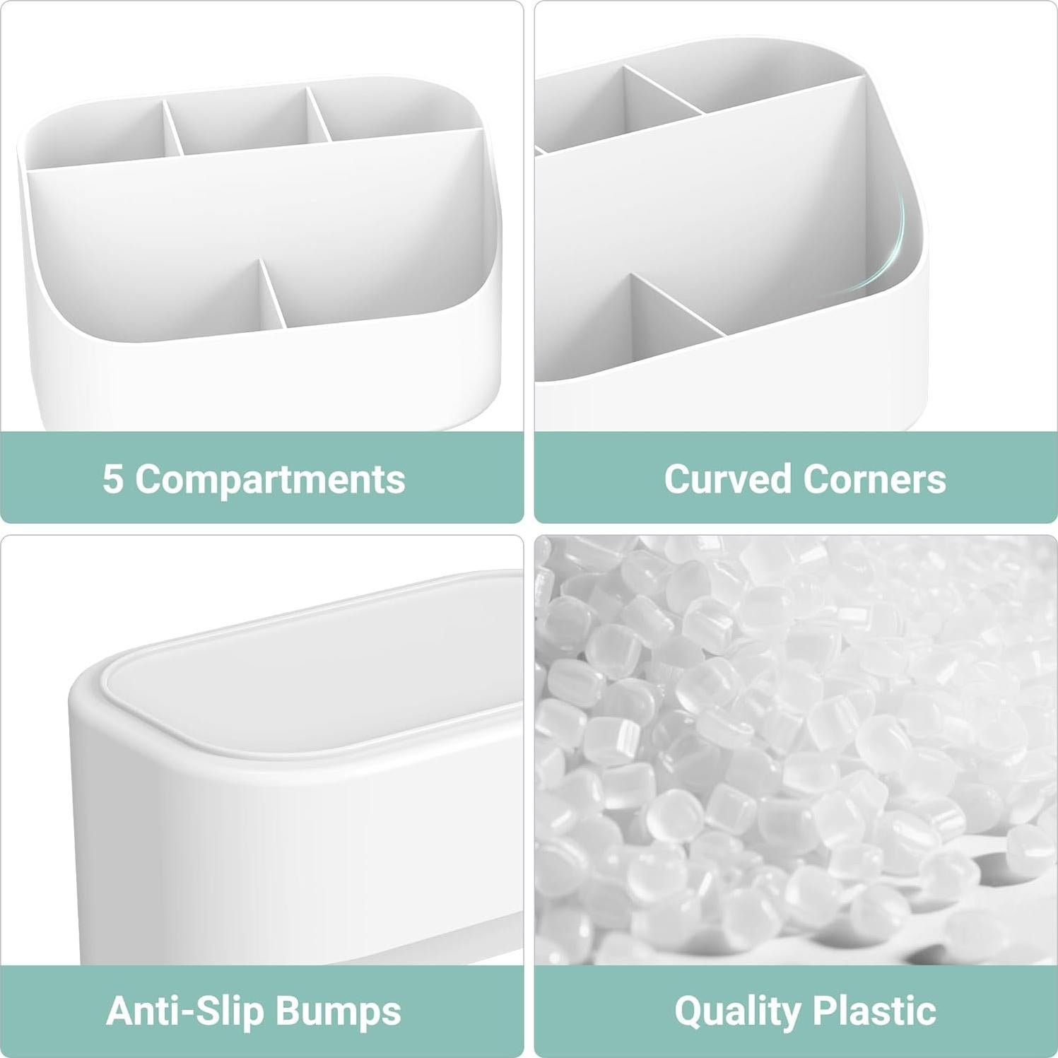 Soporte para Cepillos de Dientes Oasiteege Blanco 5 Compartimentos