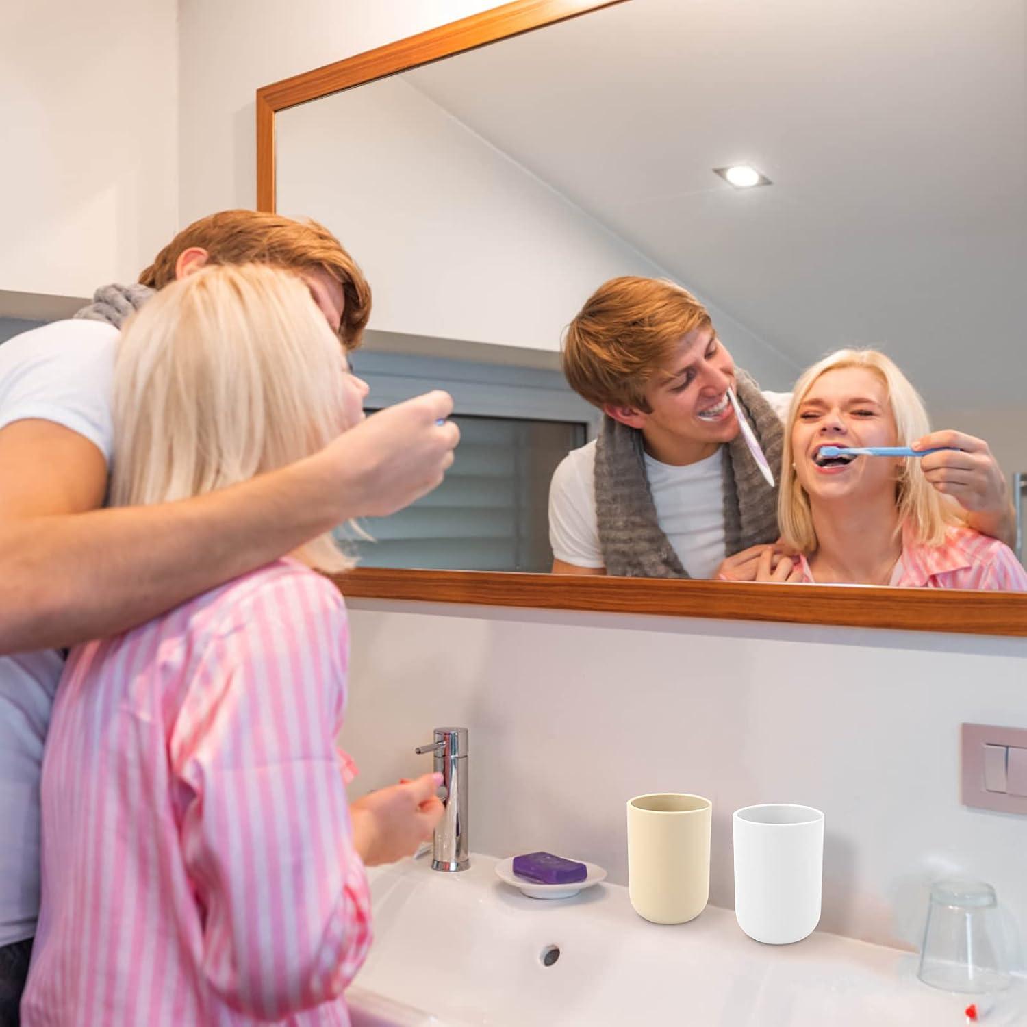 Soporte de Cepillo de Dientes ENTERLIFE Beige 350ml Plástico