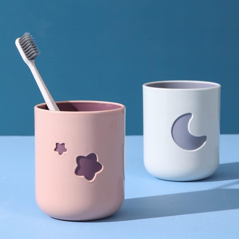 Juego de 2 Tazas de Cepillo de Dientes Khanjuan Luna y Estrellas 400ml