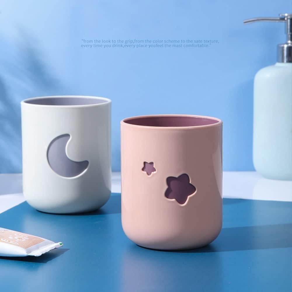 Juego de 2 Tazas de Cepillo de Dientes Khanjuan Luna y Estrellas 400ml