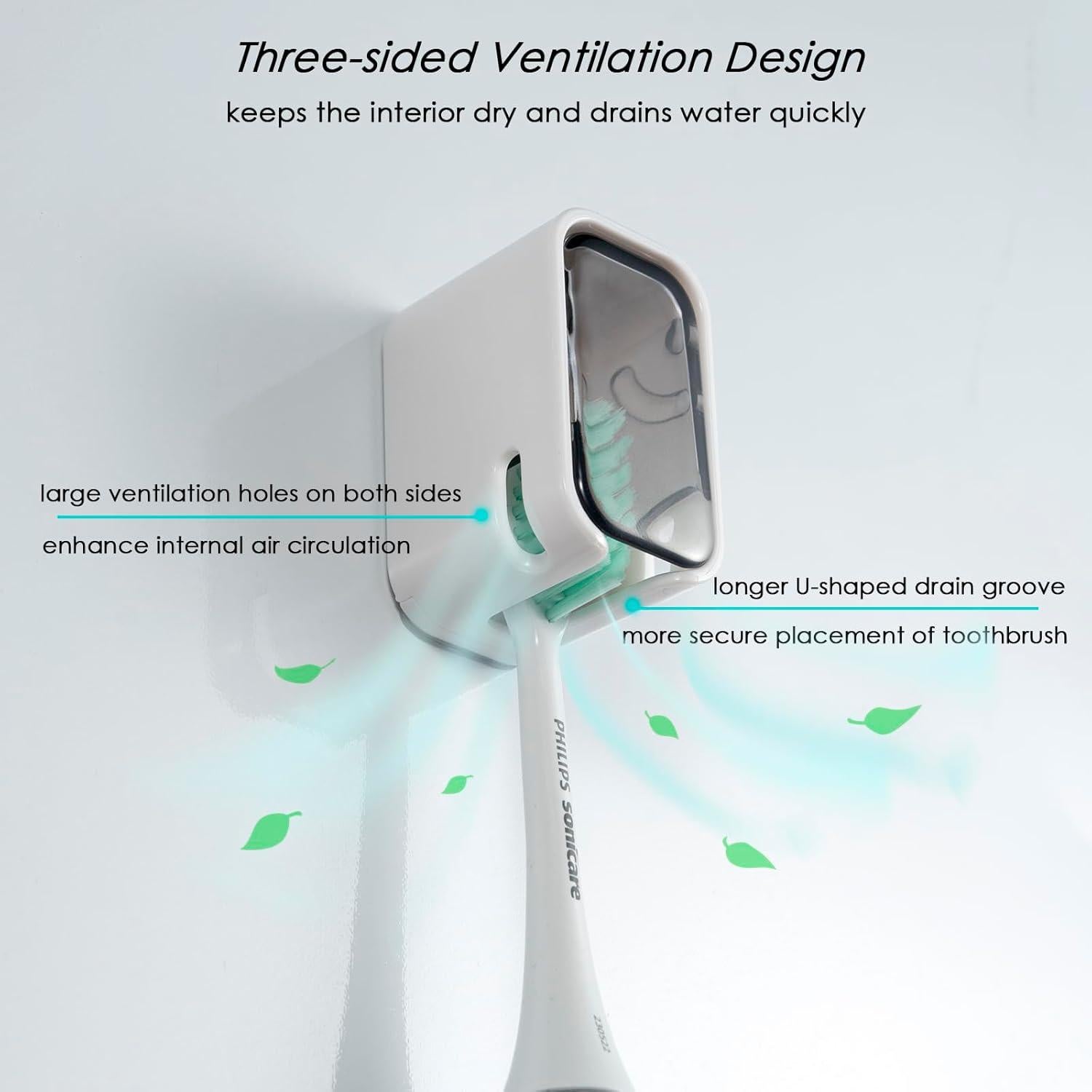 Soporte de Cepillo de Dientes TASEVO Mini Montado en Pared 2PCS