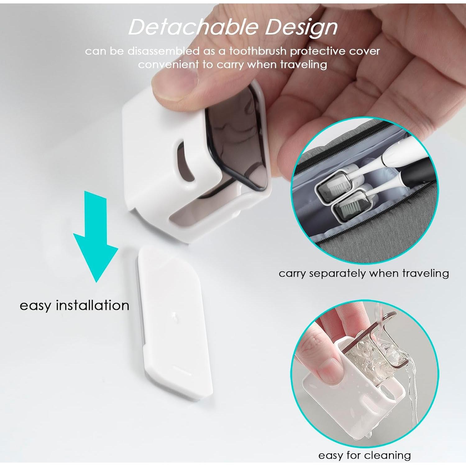 Soporte de Cepillo de Dientes TASEVO Mini Montado en Pared 2PCS