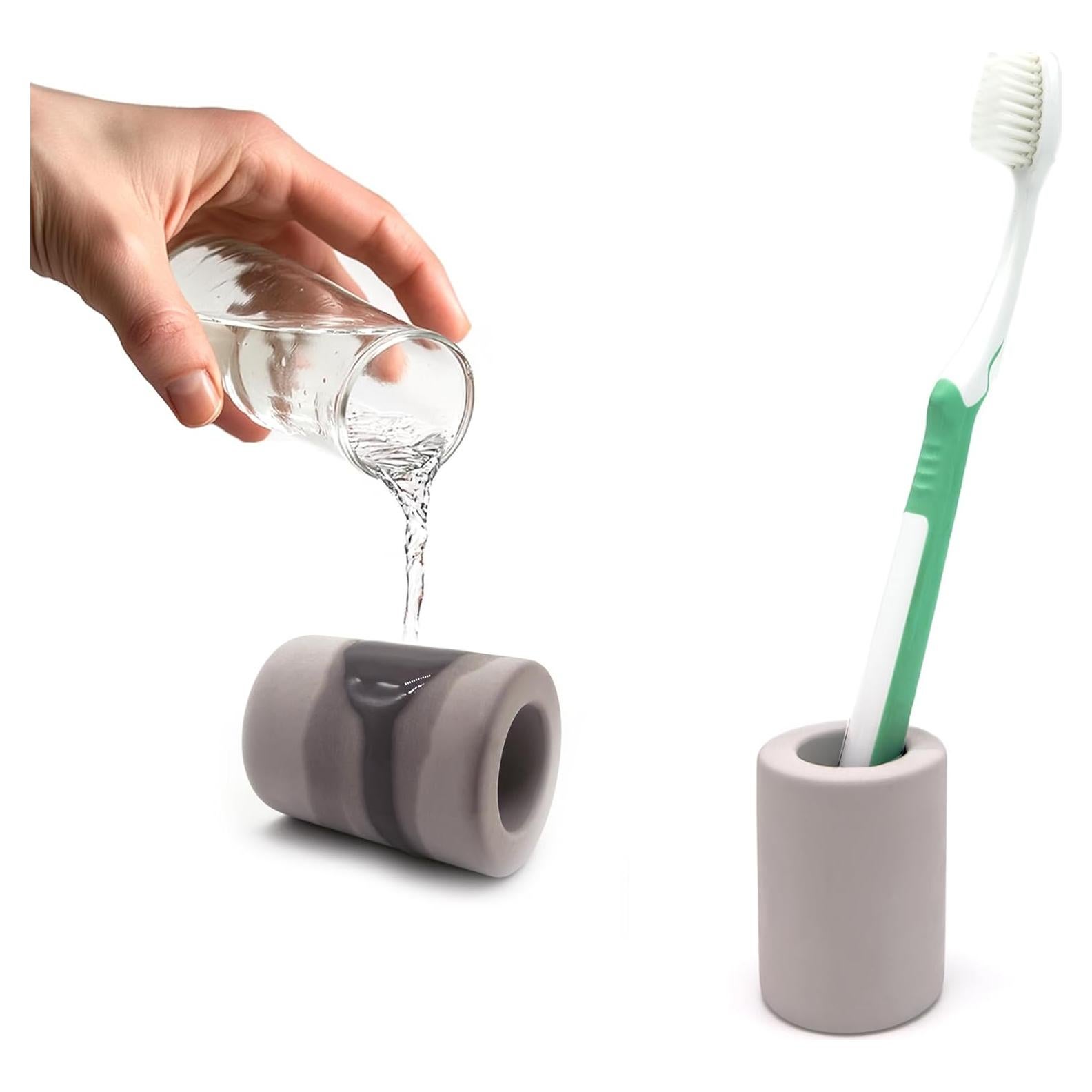 Soporte de Cepillo de Dientes Diatomita DiatZeno Gris Claro