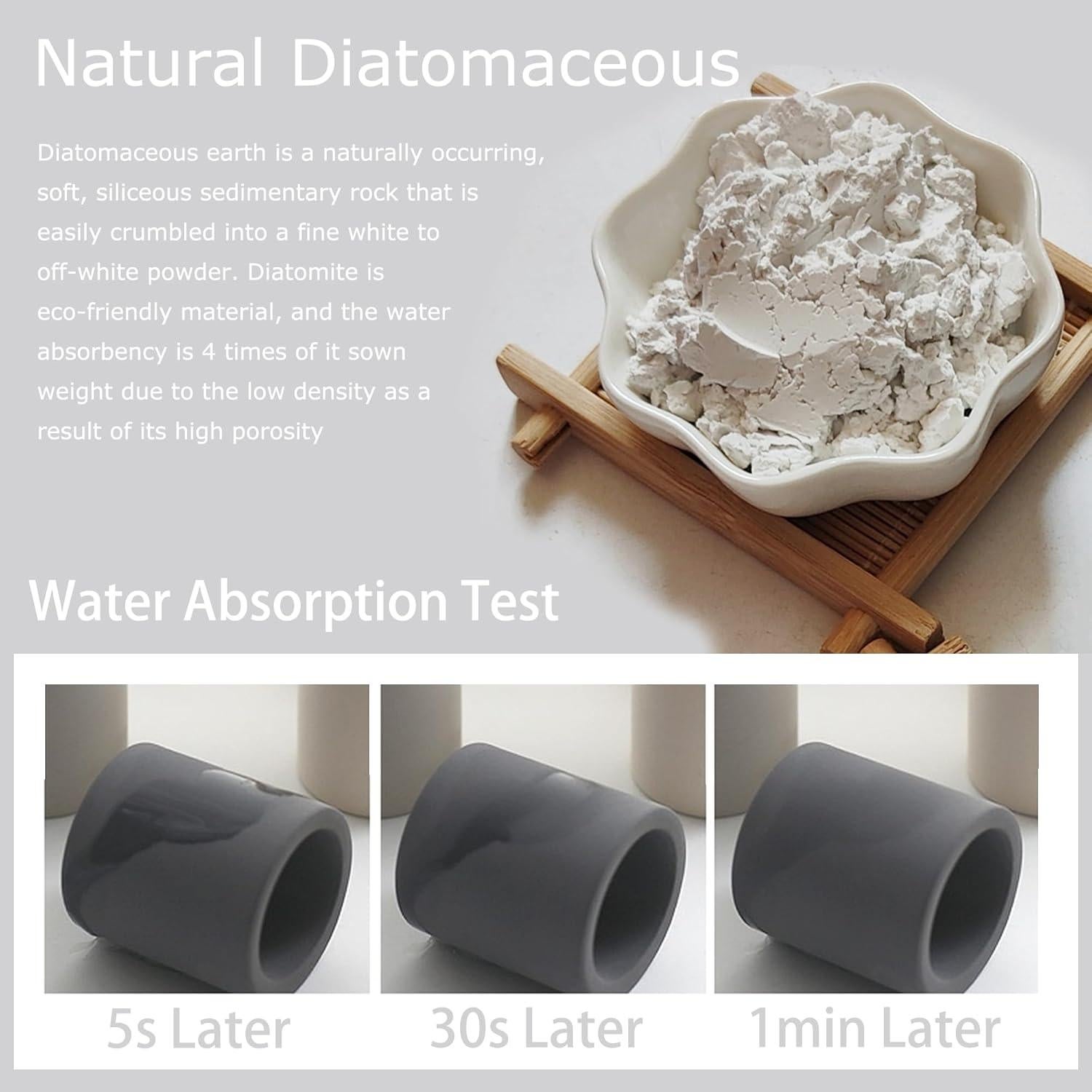 Soporte de Cepillo de Dientes Diatomita DiatZeno Gris Claro