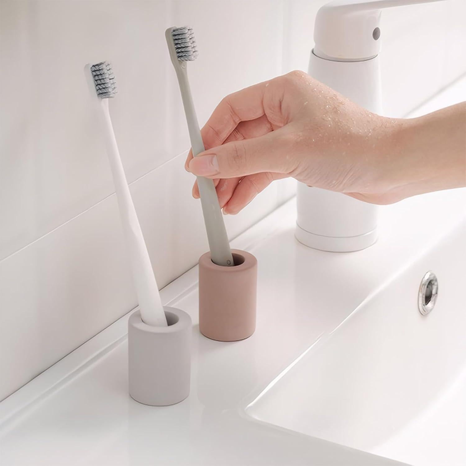 Soporte de Cepillo de Dientes Diatomita DiatZeno Gris Claro