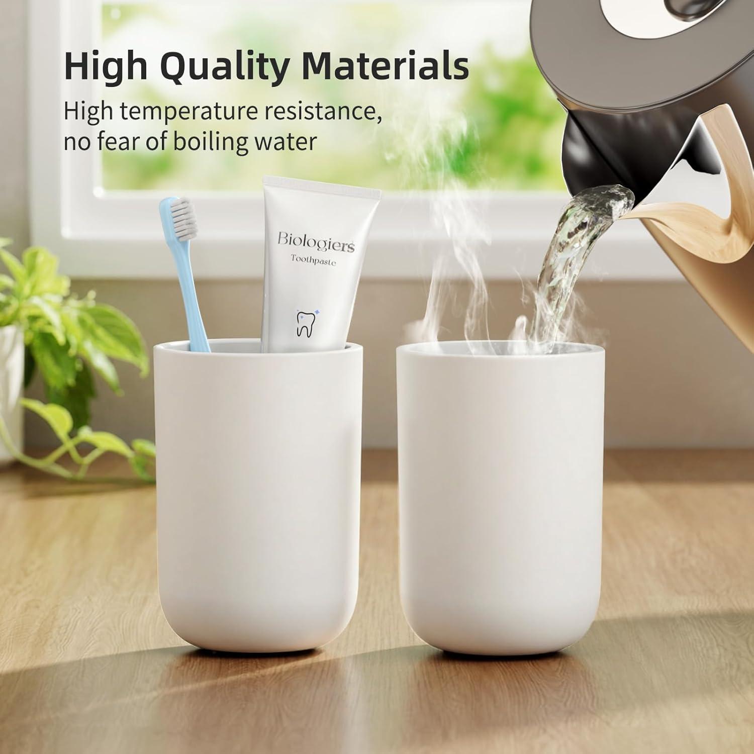 Vaso para Cepillos de Dientes VNYIFAN Blanco 2 PCS Reutilizable