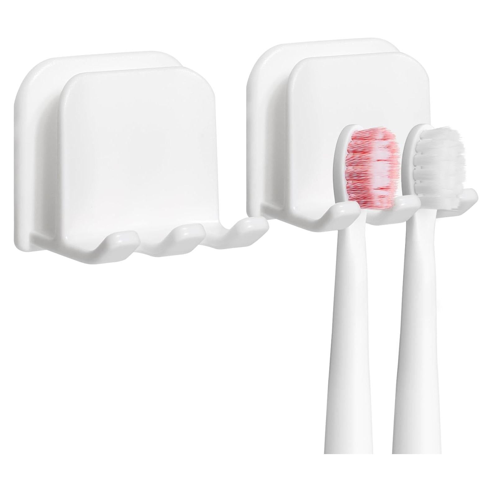 Juego de 2 Soportes para Cepillos de Dientes Moodefing Blancos
