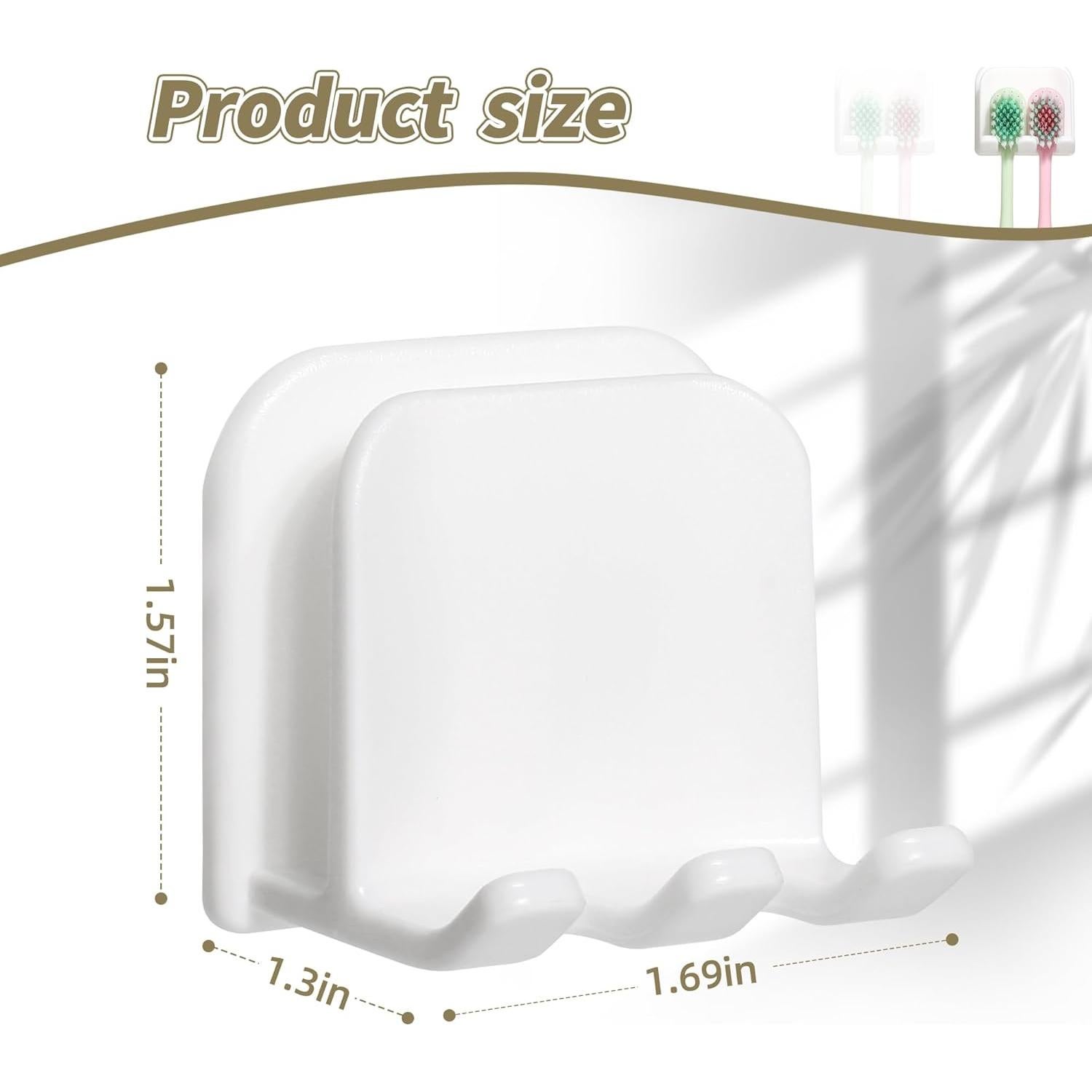 Juego de 2 Soportes para Cepillos de Dientes Moodefing Blancos