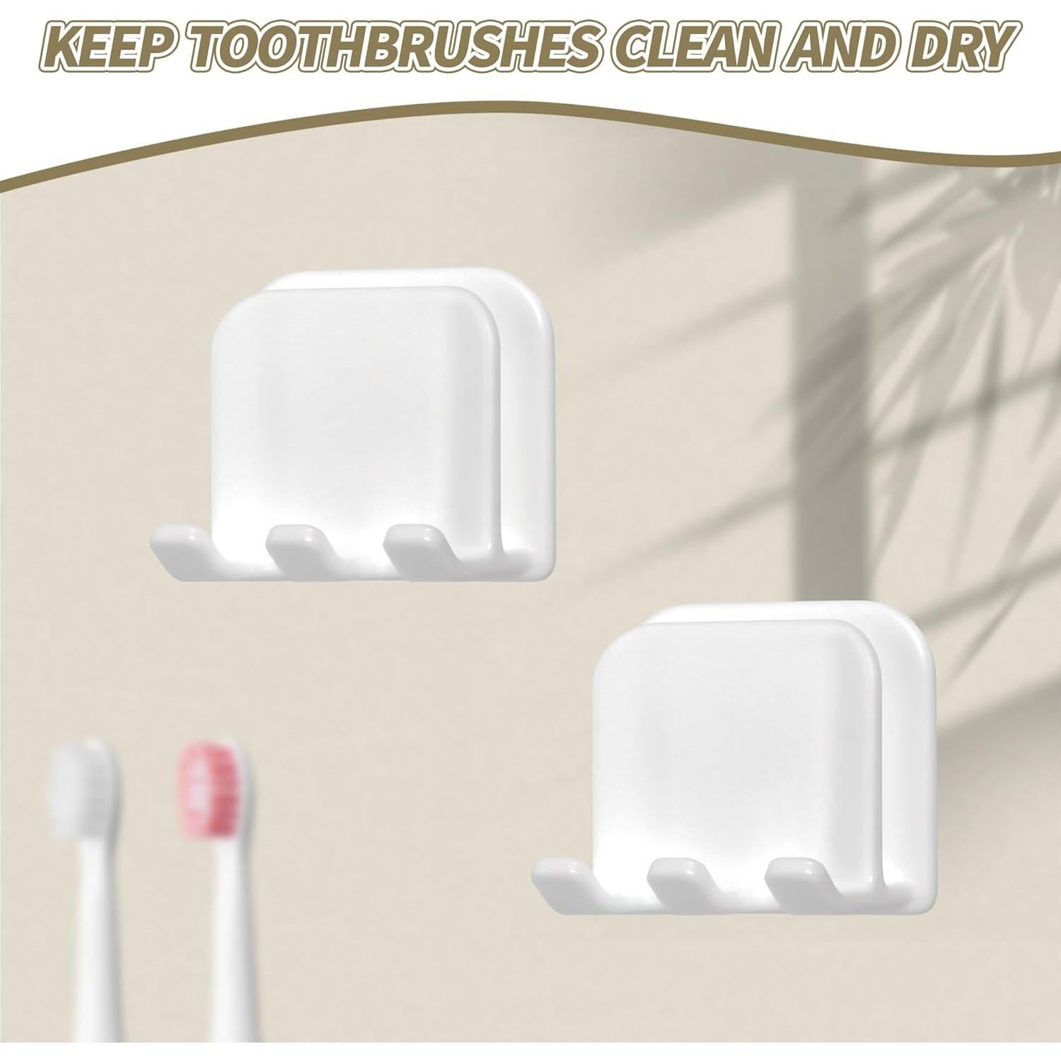 Juego de 2 Soportes para Cepillos de Dientes Moodefing Blancos