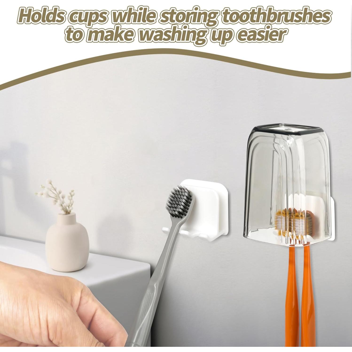 Juego de 2 Soportes para Cepillos de Dientes Moodefing Blancos